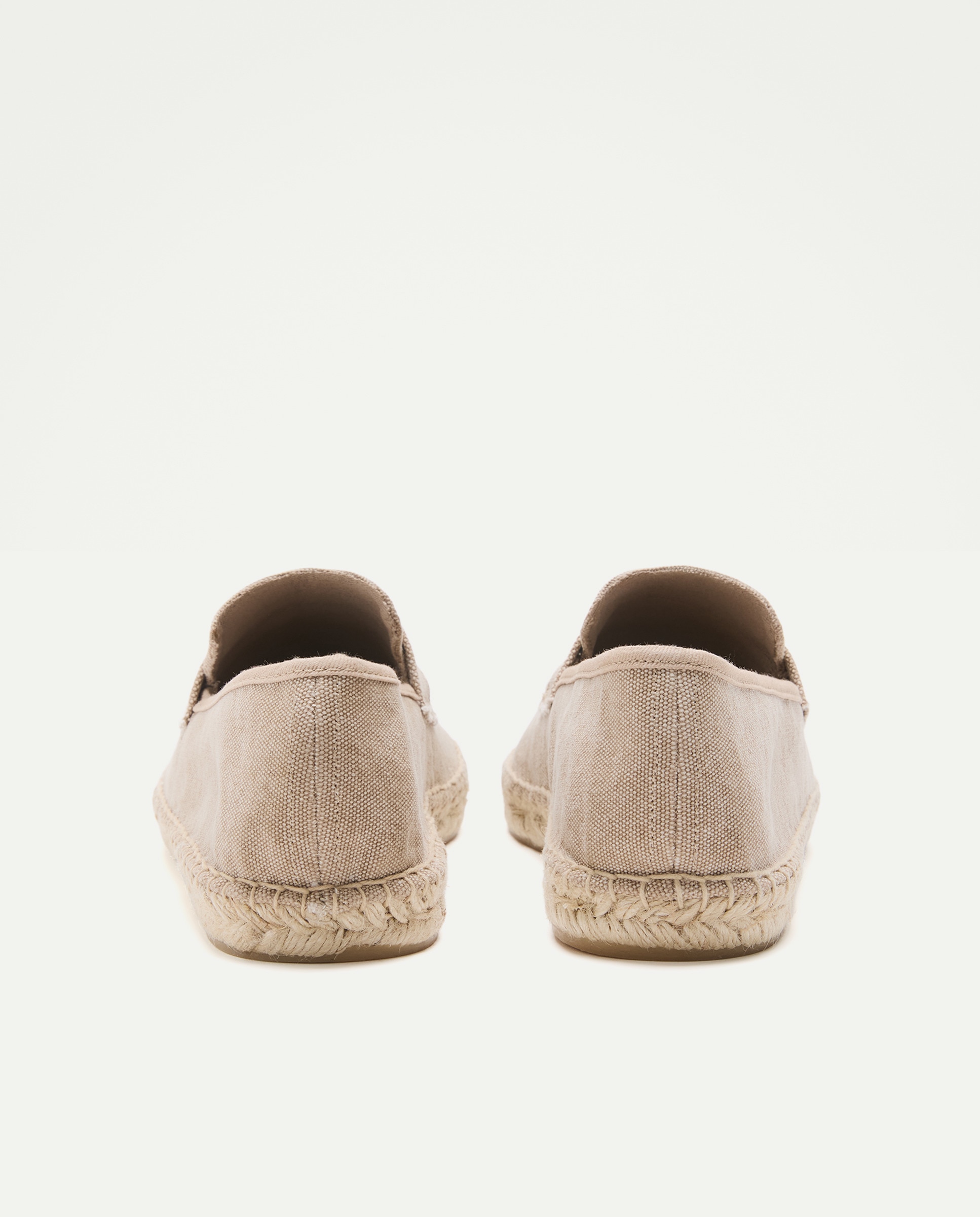 Mocasin antifaz lona lavada de hombre con piso de yute Tostado-3
