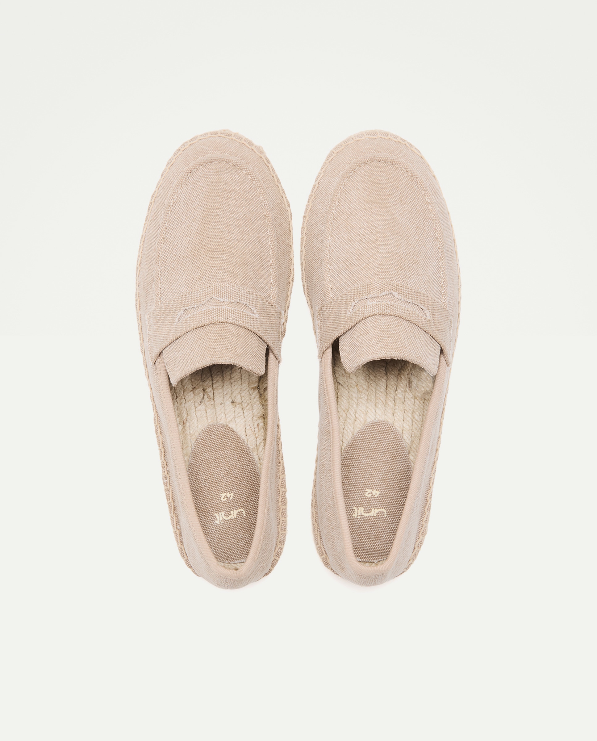 Mocasin antifaz lona lavada de hombre con piso de yute Tostado-4