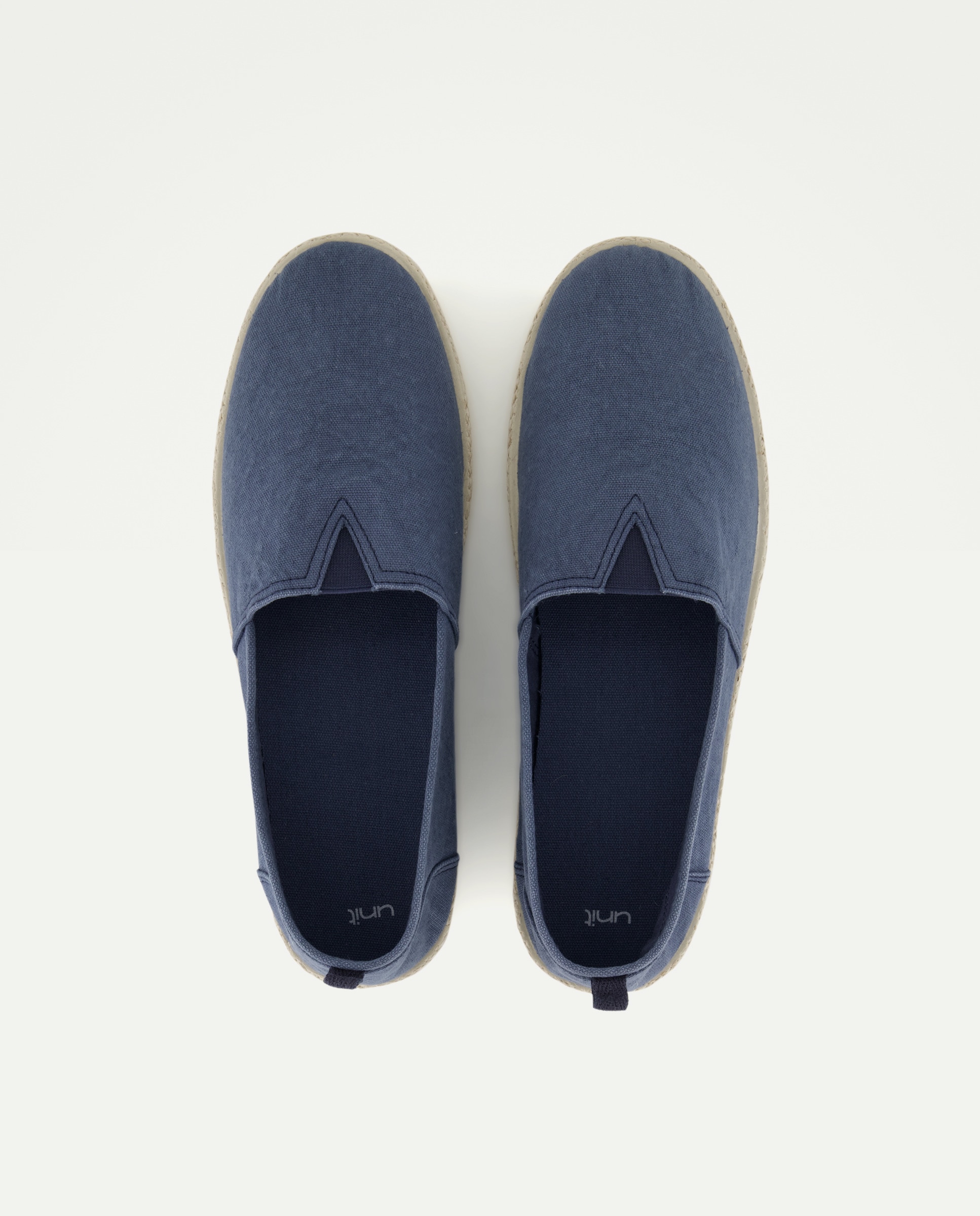 Lona lavada elastico de hombre con piso de goma y yute Azul marino-4