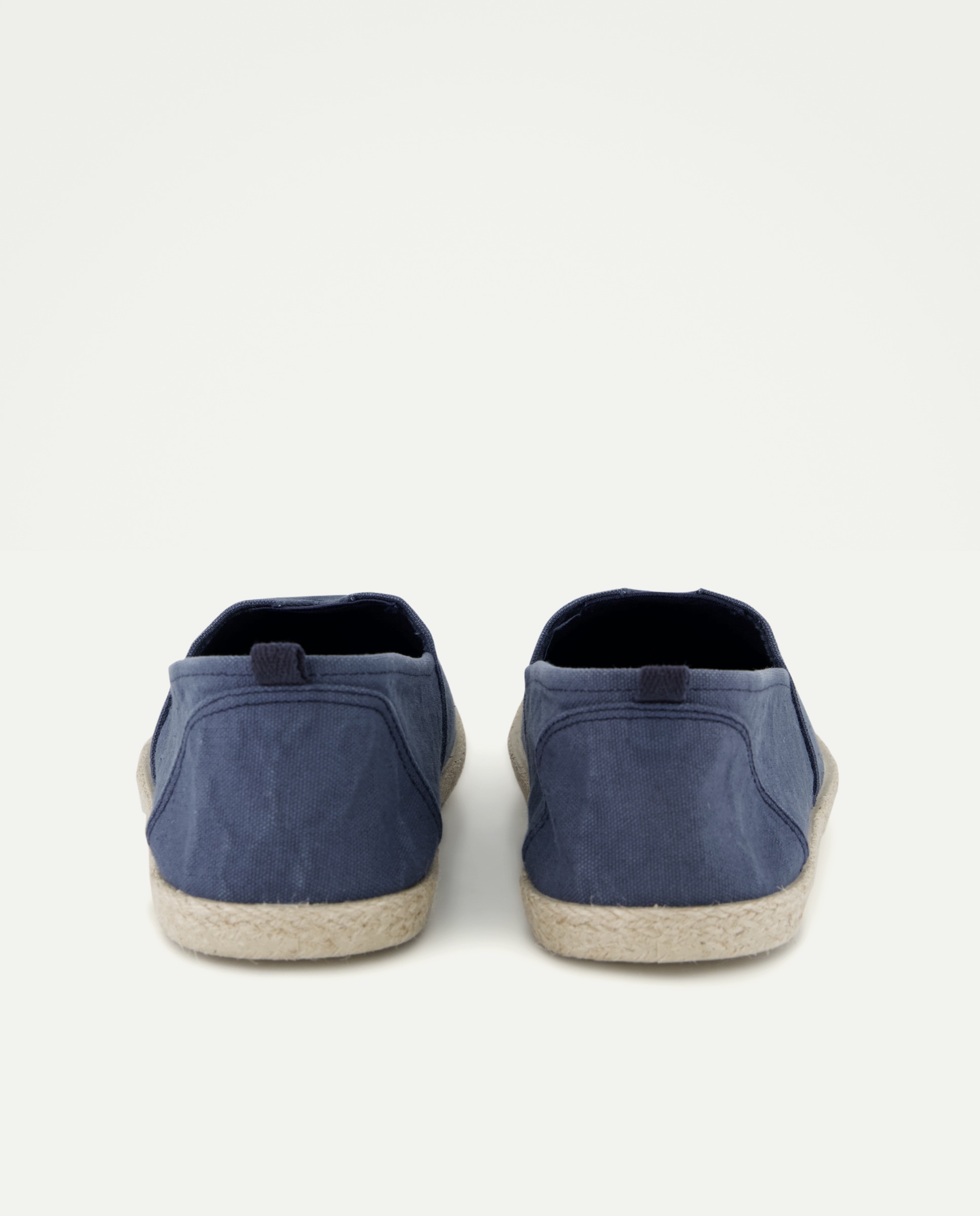 Lona lavada elastico de hombre con piso de goma y yute Azul marino-3