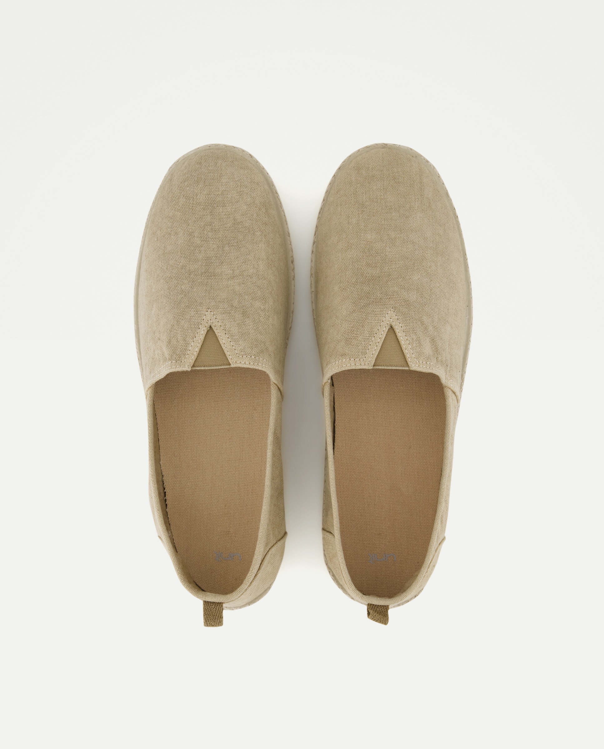 Lona lavada elastico de hombre con piso de goma y yute Beige-4