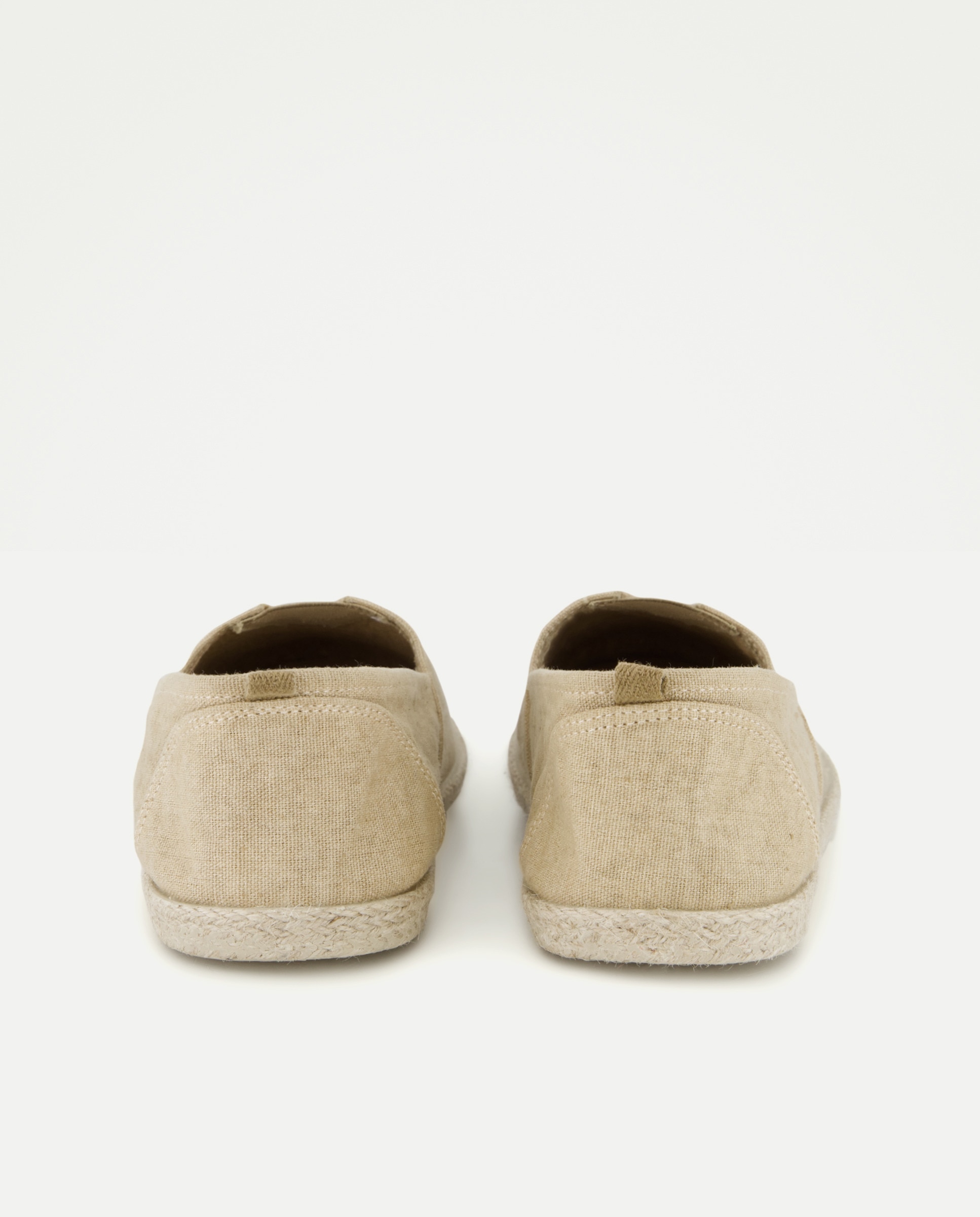 Lona lavada elastico de hombre con piso de goma y yute Beige-3