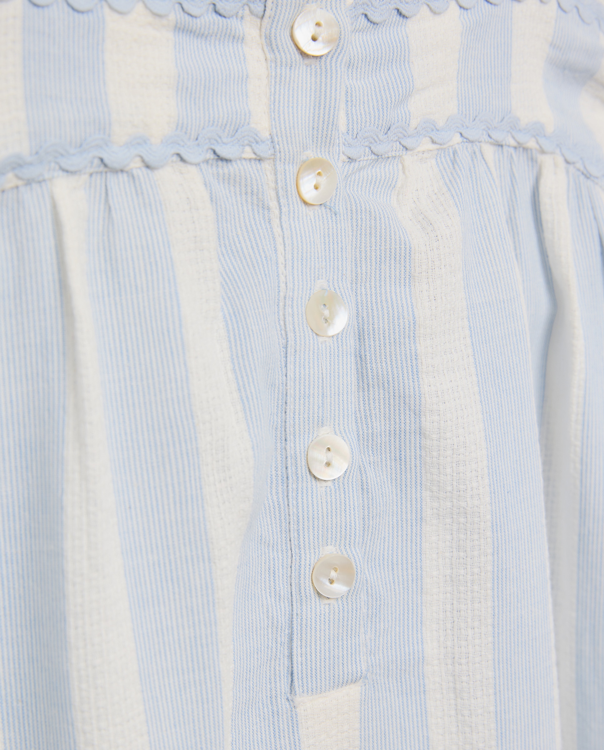 Camisa de Dormir com Risca e Alças Azul-4