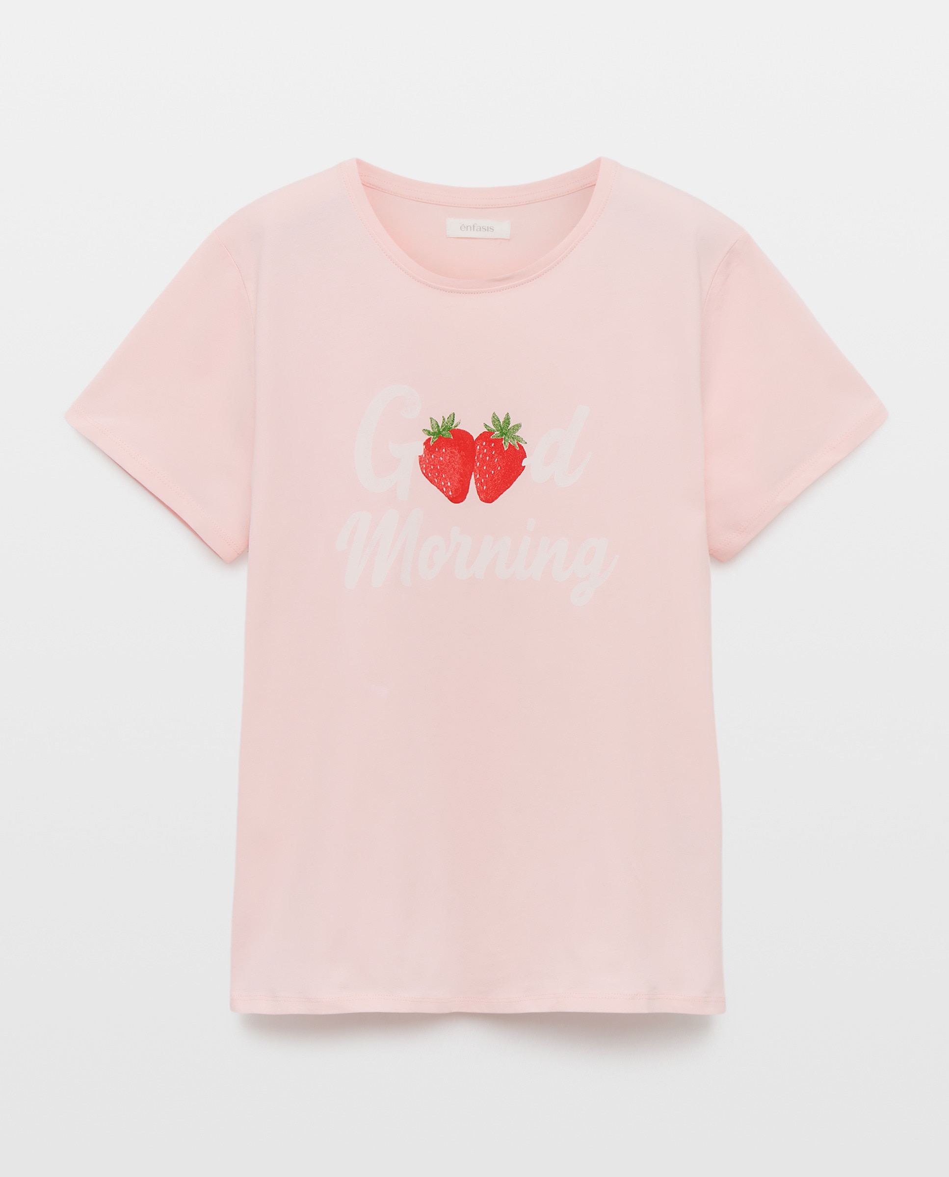T-shirt de Pijama com Manga Curta Rosa-claro-4