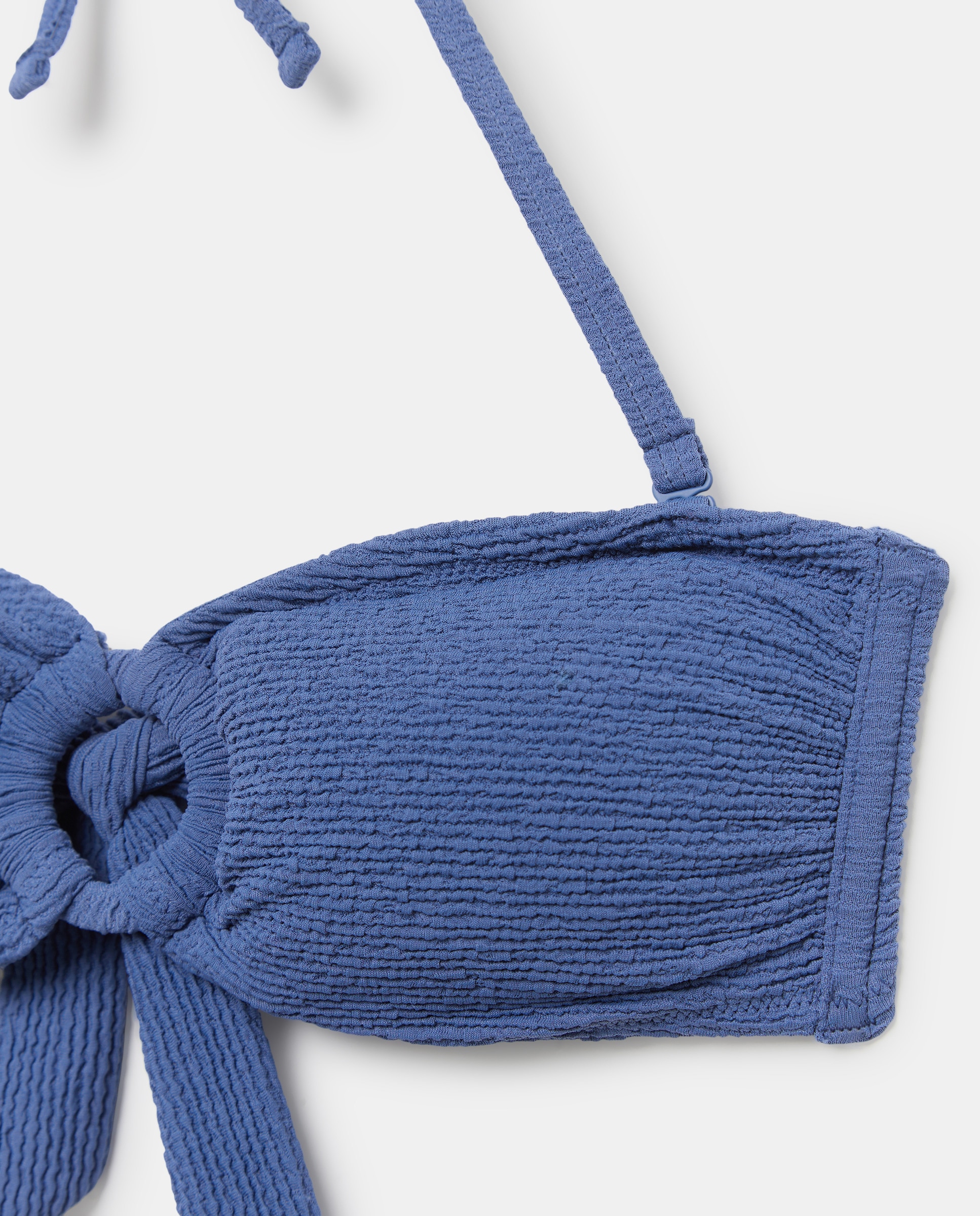 Top de Biquíni com Textura e Detalhe de Argola 440 Azulão-5