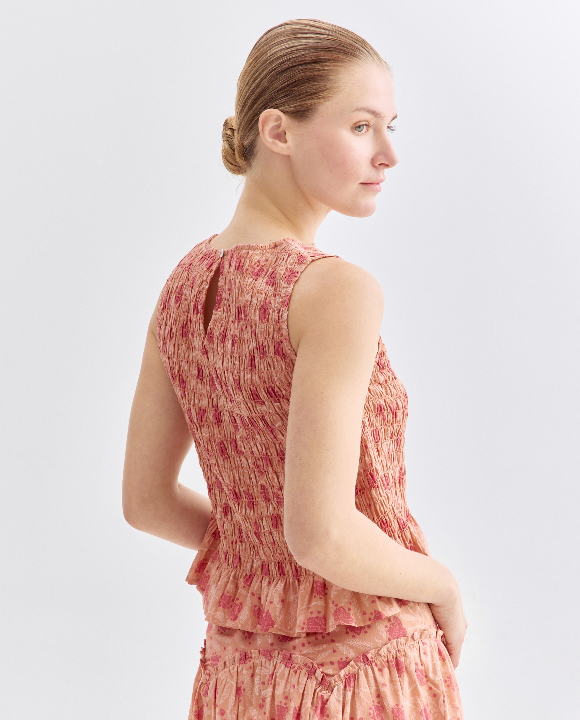 Blusa de mujer de flores total look Rosa-3