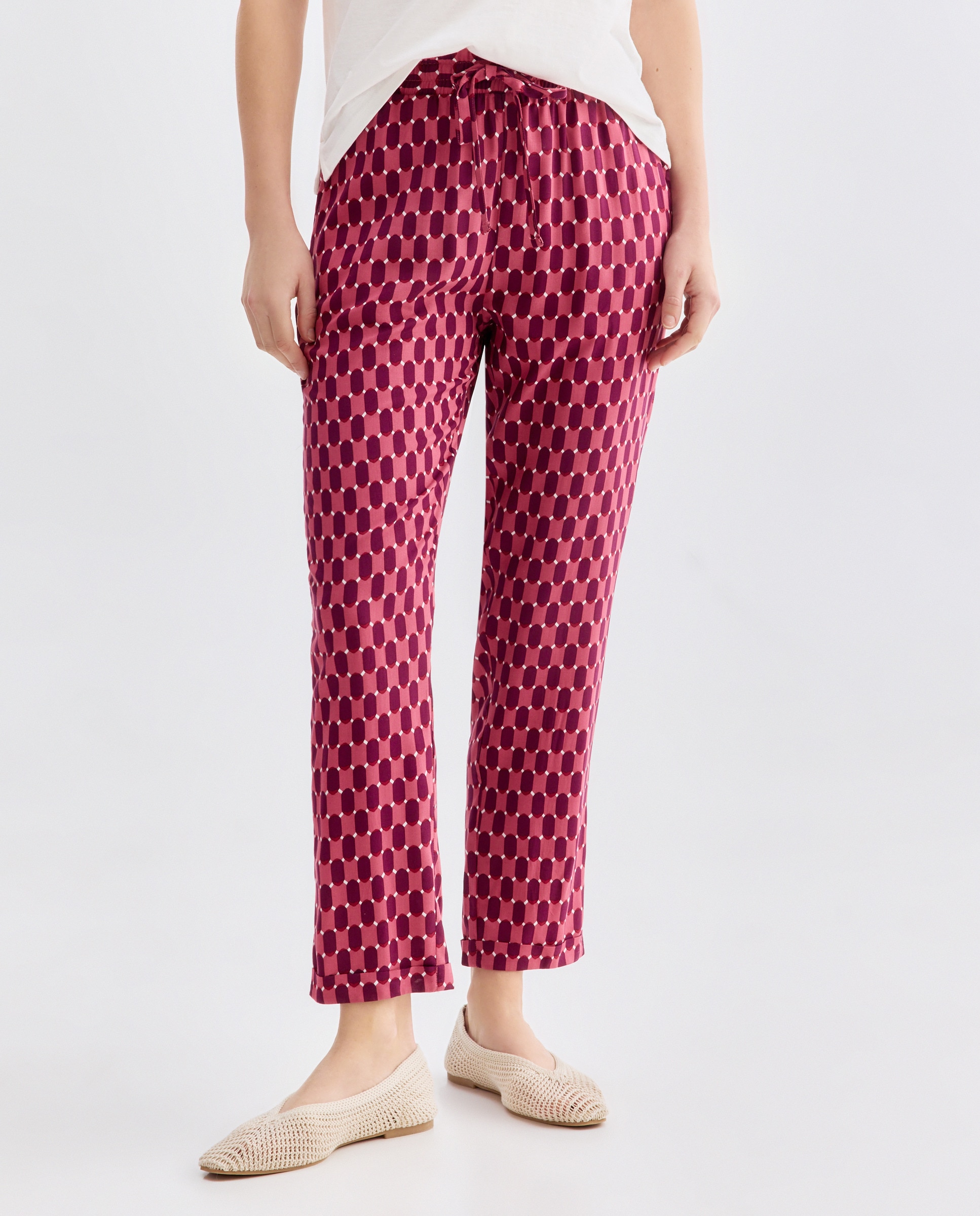 Pantalón de mujer estampado Rosa-2