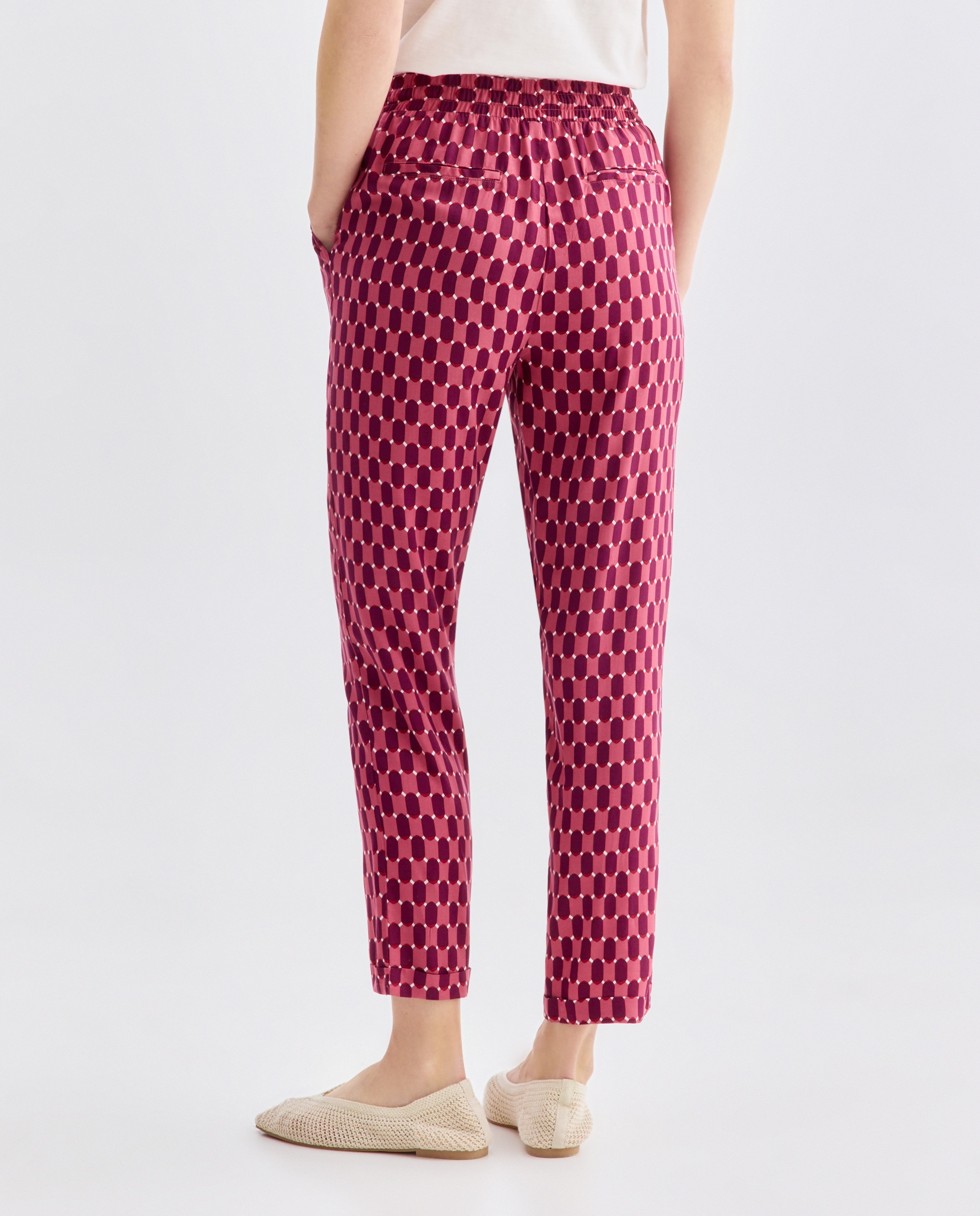 Pantalón de mujer estampado Rosa-3