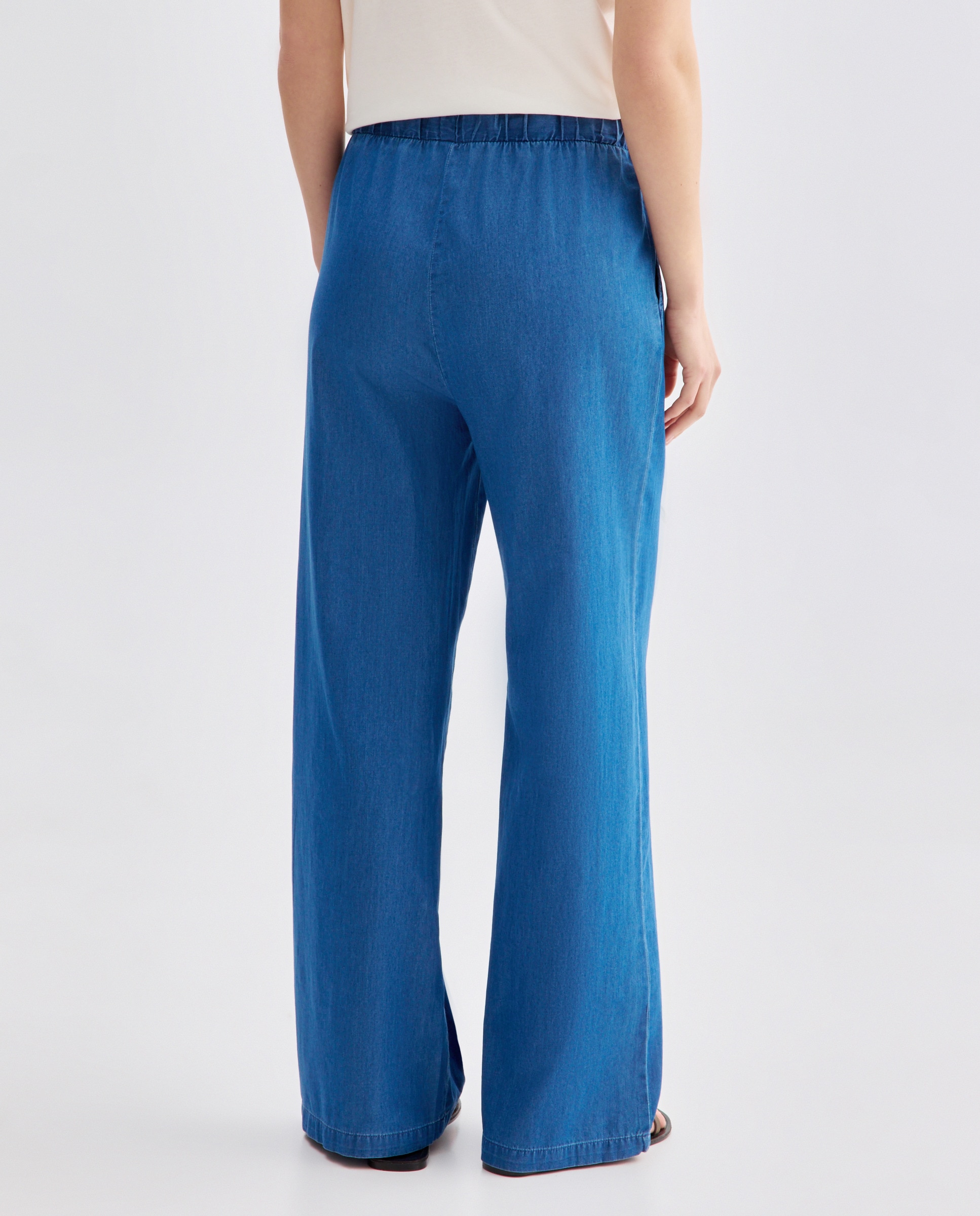 Pantalón de mujer light denim wide-leg Azul Suave-2