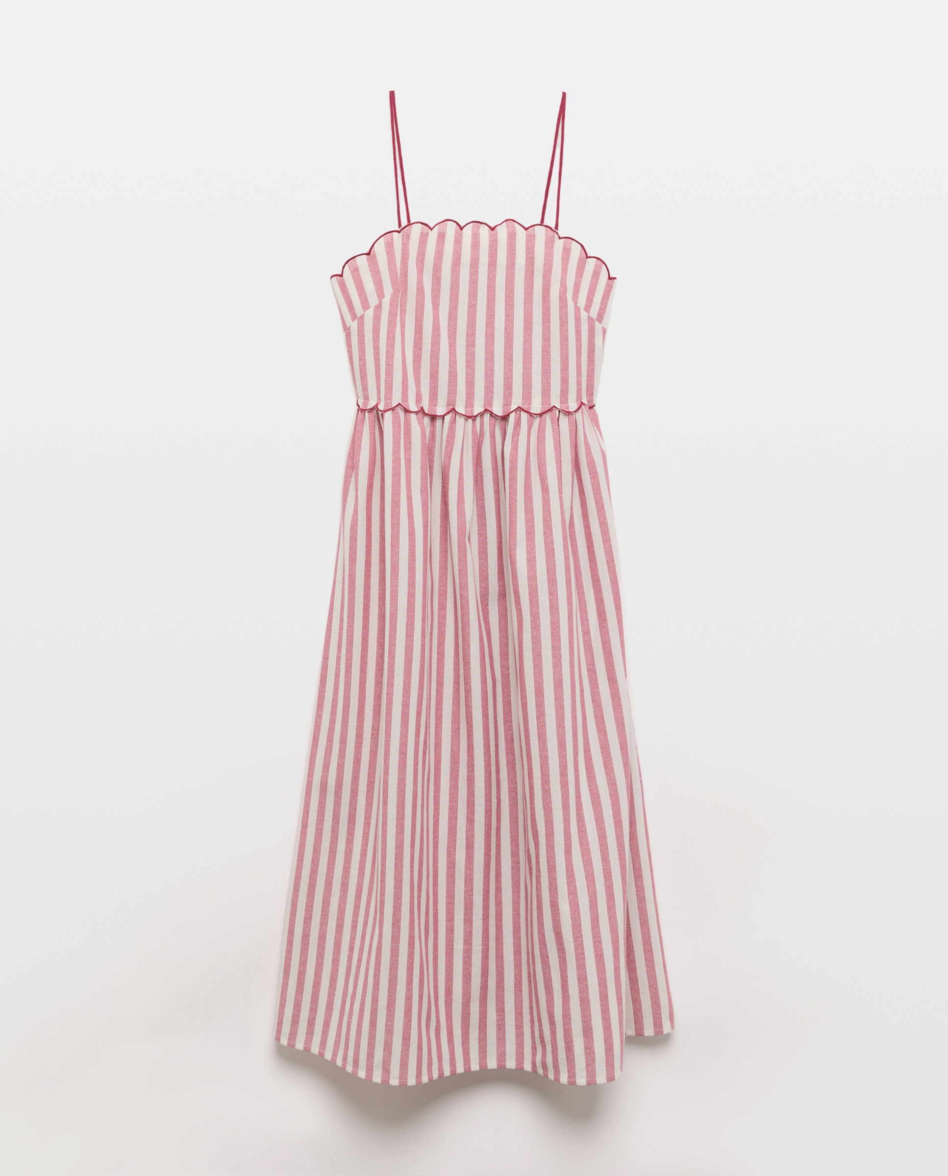 Vestido de mujer de rayas con contrastes Rosa-4