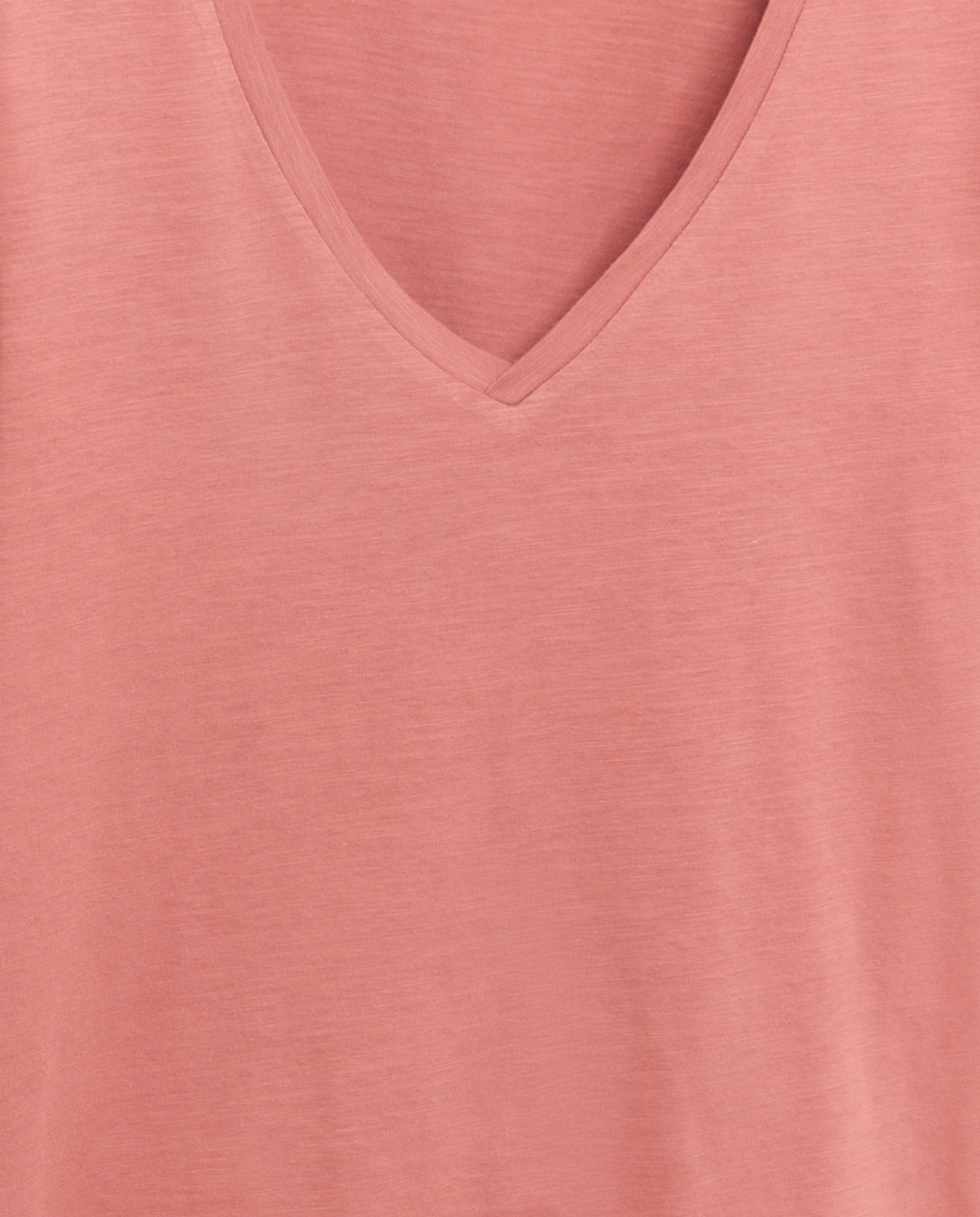 Camiseta básica de mujer cuello pico 230 Rosa oscuro-5