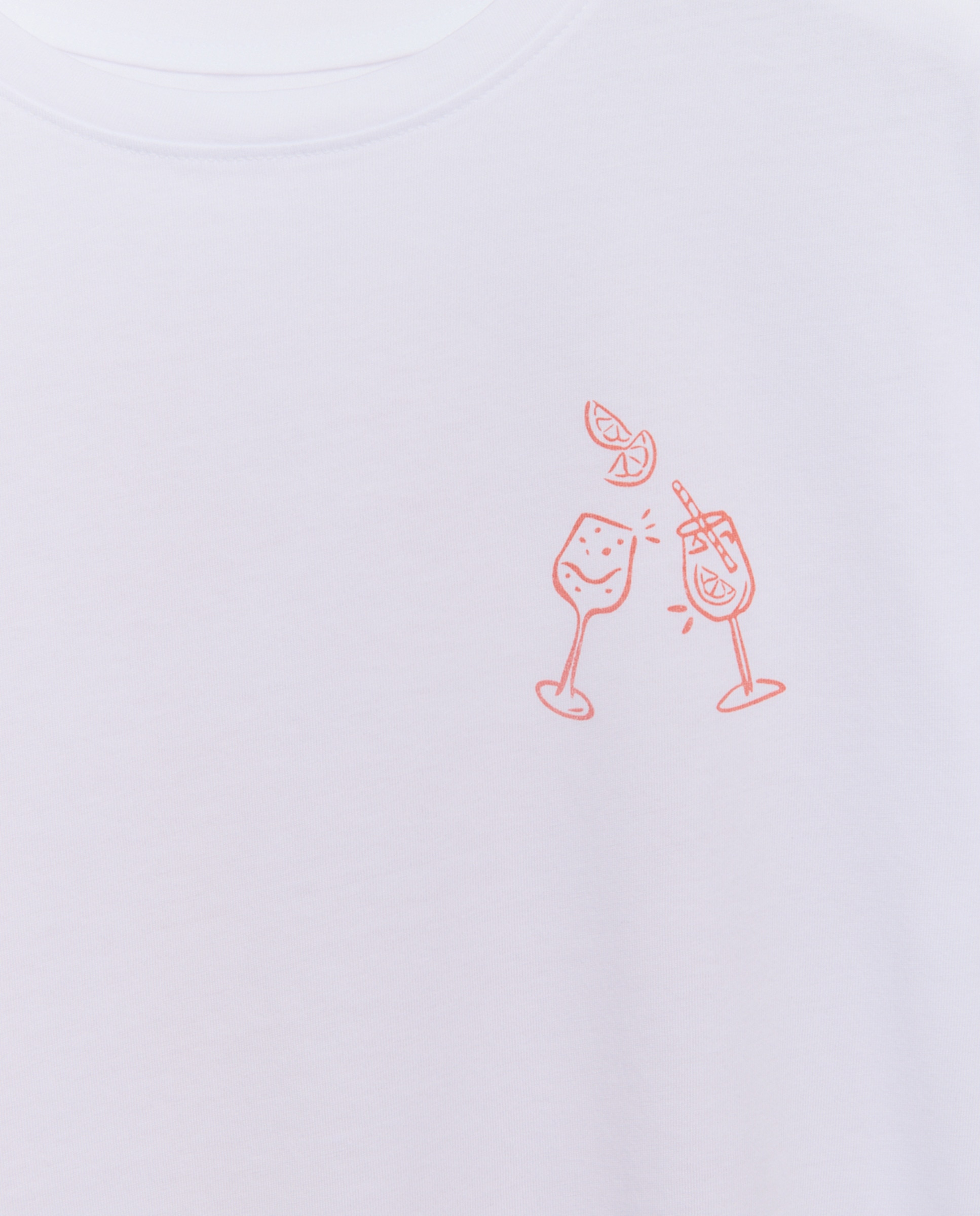 Camiseta de mujer cuello caja oversize print espalda Blanco-6
