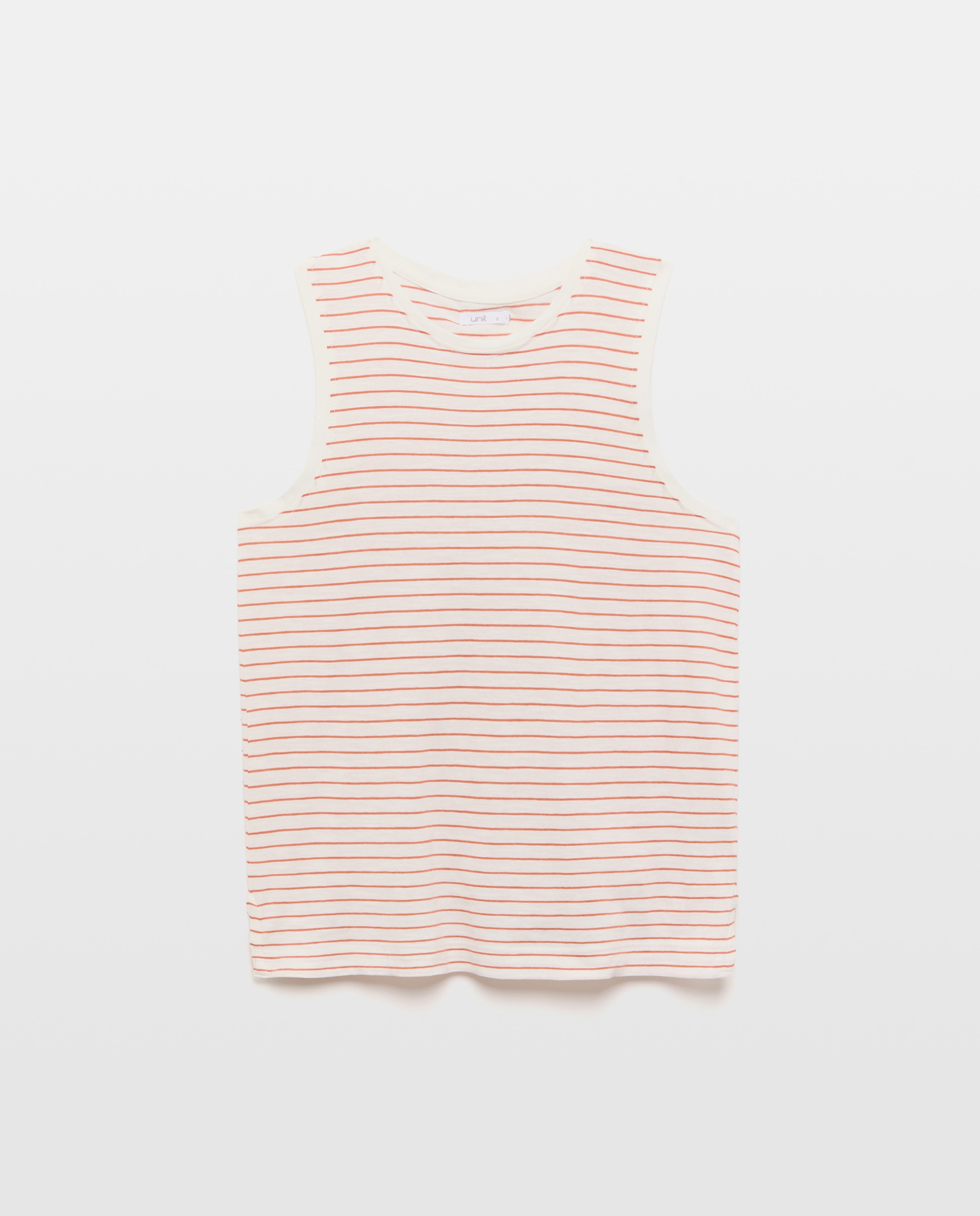 Camiseta básica sin mangas de mujer cuello caja Rojo-4