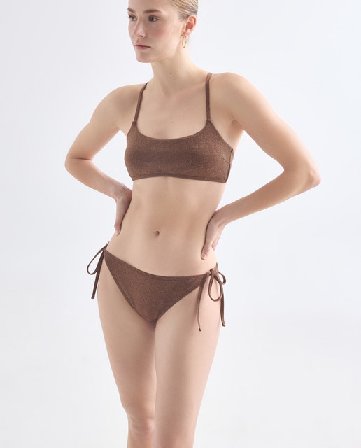 Imagen 0 de Bikini mujer tirante fino cruzado lurex