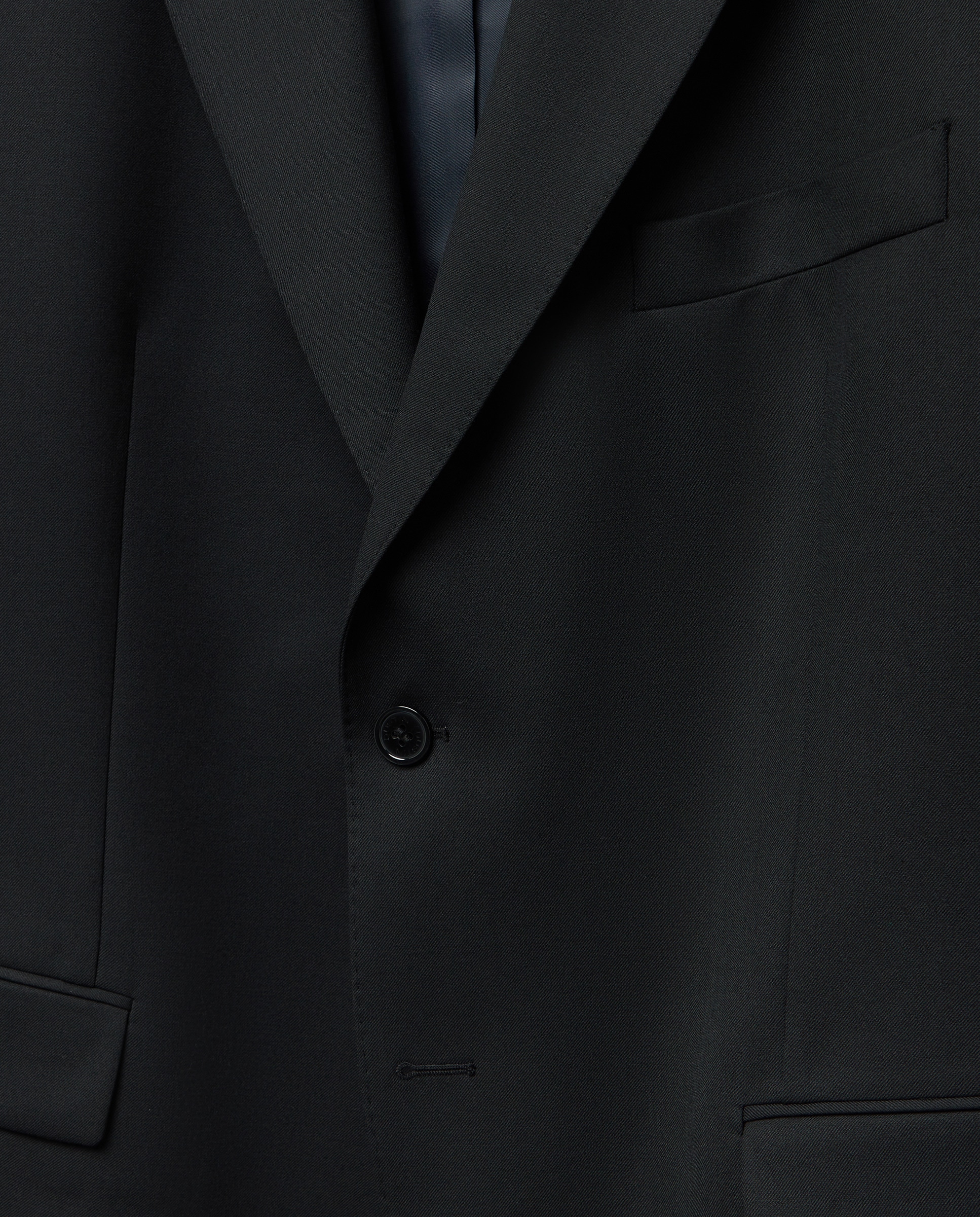 Casaco de Fato Separate Regular Tamanhos Grandes com Lavagem Preto-6