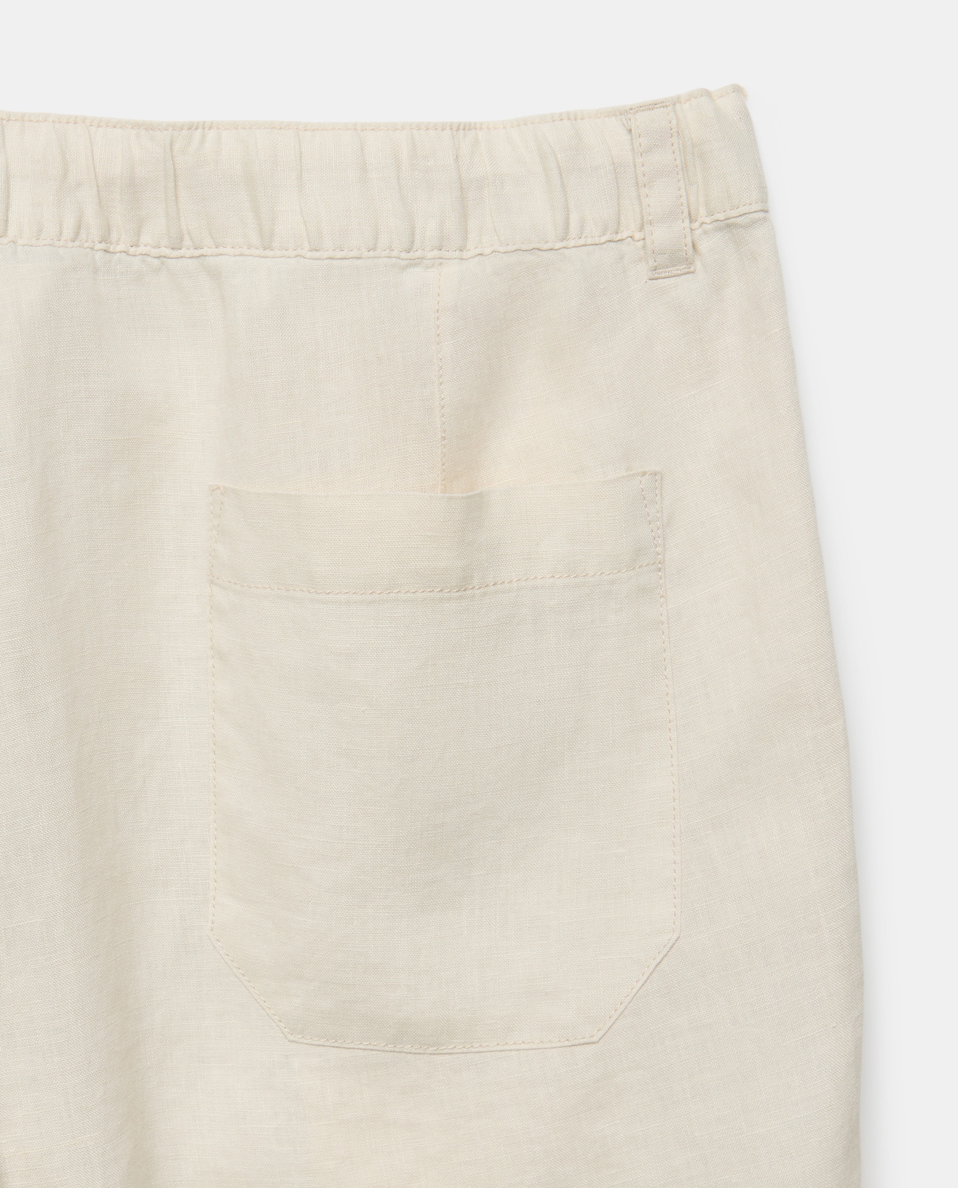 Bermudas Desportivas de Linho Regular Bege-5