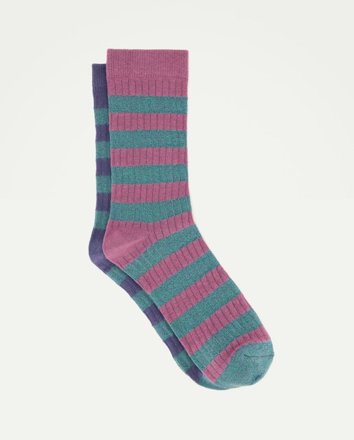 Imagen 0 de Pack 2 calcetines mujer canalé con lurex