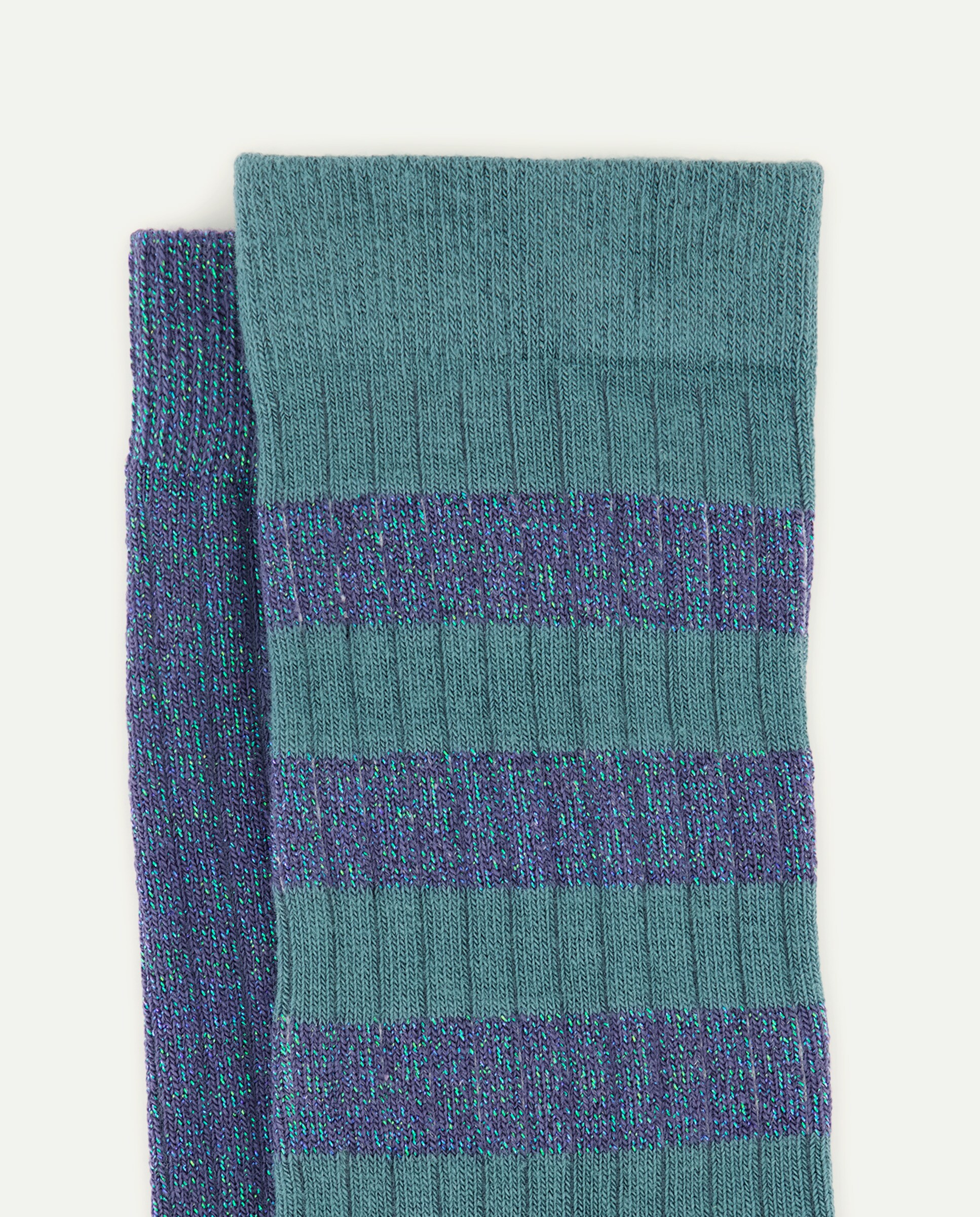 Pack 2 calcetines mujer canalé con lurex 410 Azul claro-2