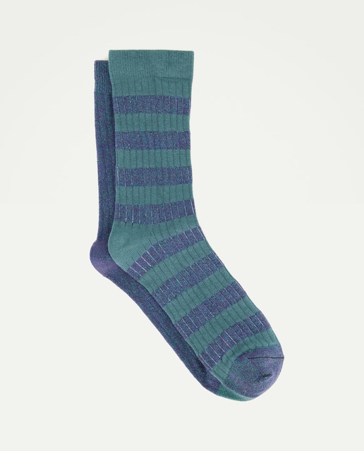 Imagen 0 de Pack 2 calcetines mujer canalé con lurex