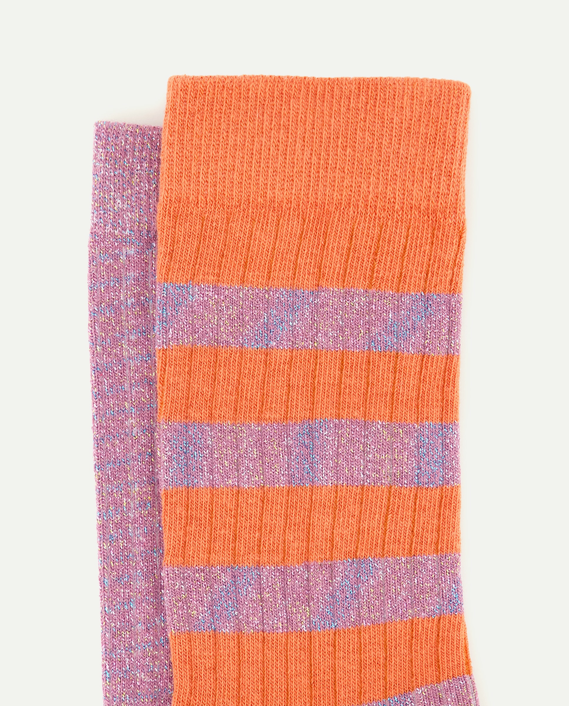 Pack 2 calcetines mujer canalé con lurex 200 Rosa-2