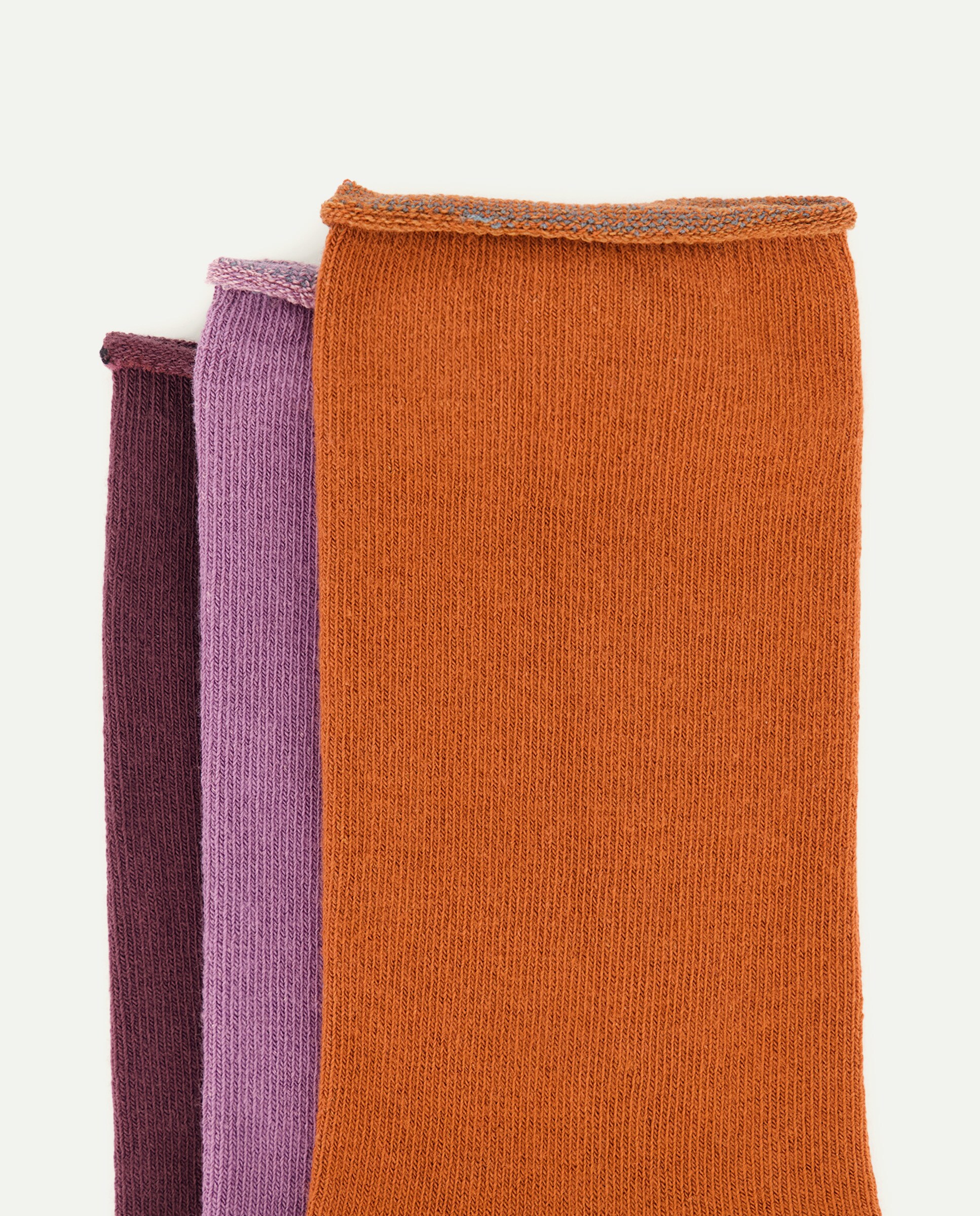 Pack 3 calcetines mujer algodón antipresión 291 Berenjena-2