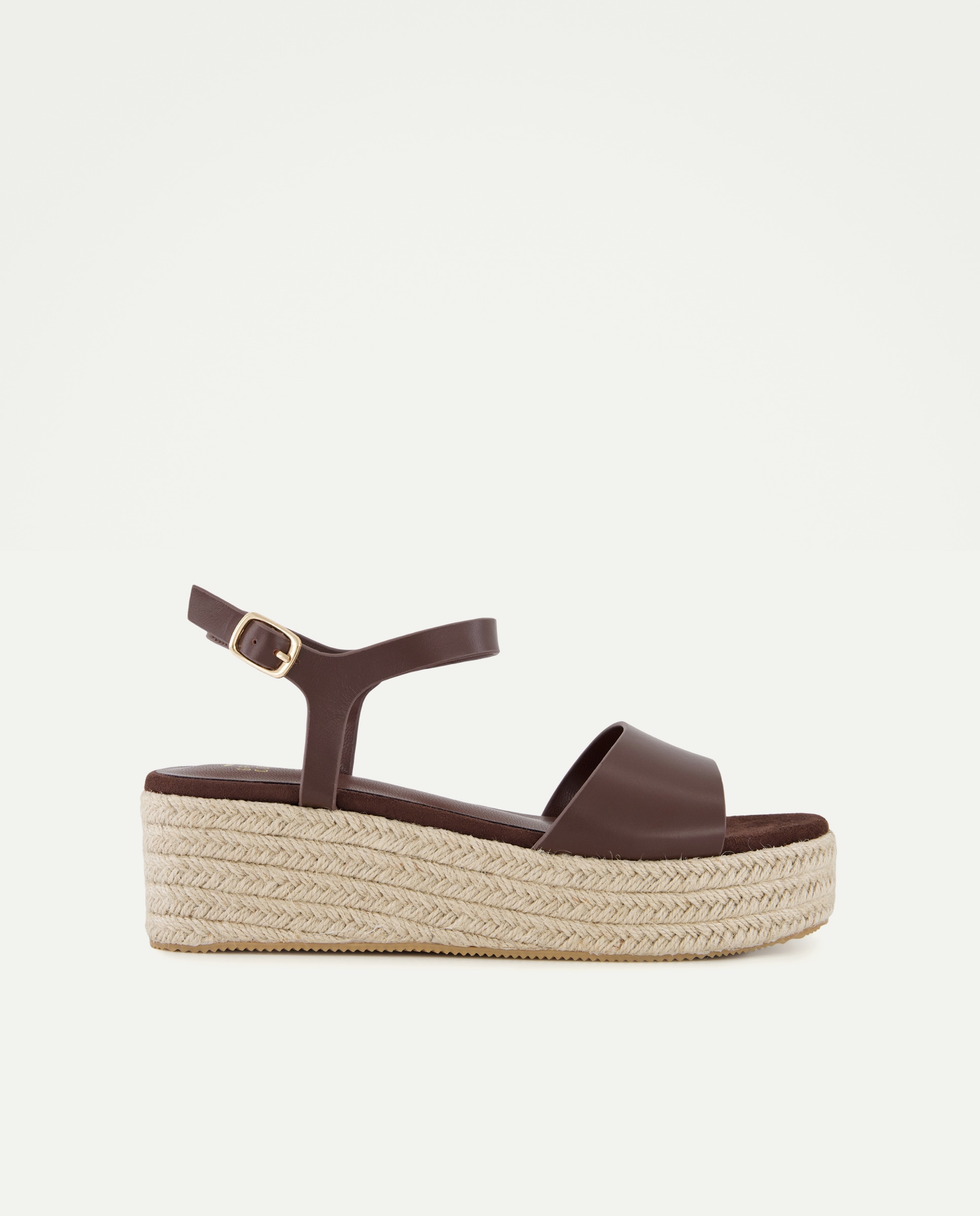 Imagem 0 de Cunha em Pele Tipo Napa - Castanho