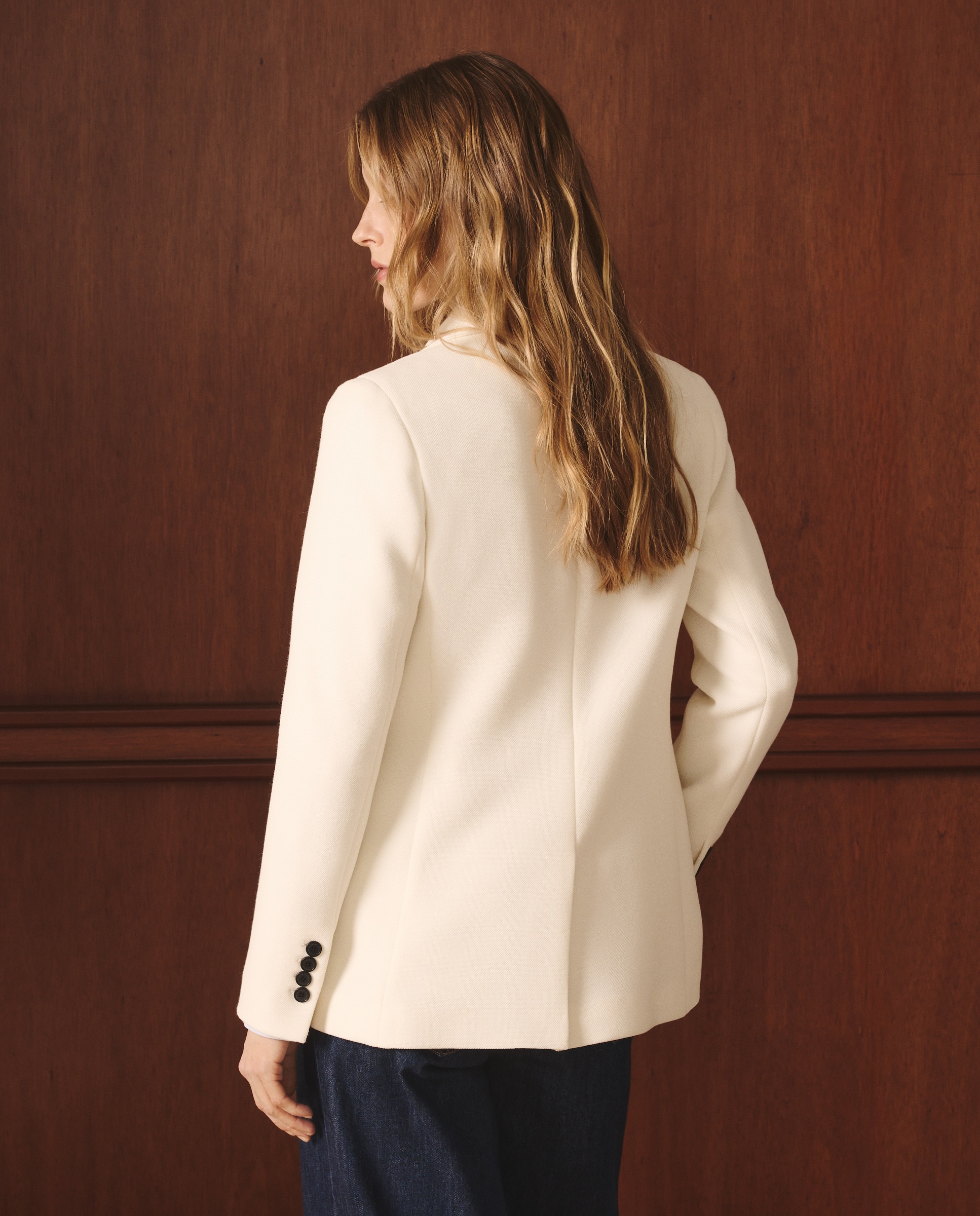 Blazer de Piqué Liso Cru-4