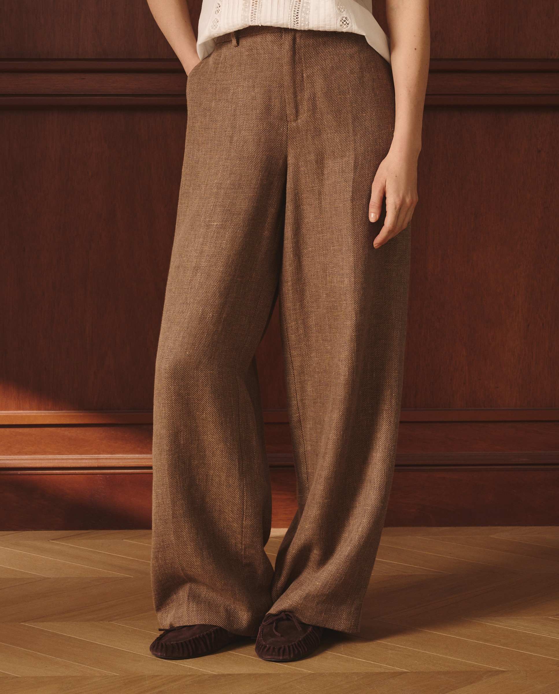 Calças de Linho 770 Terracota-2