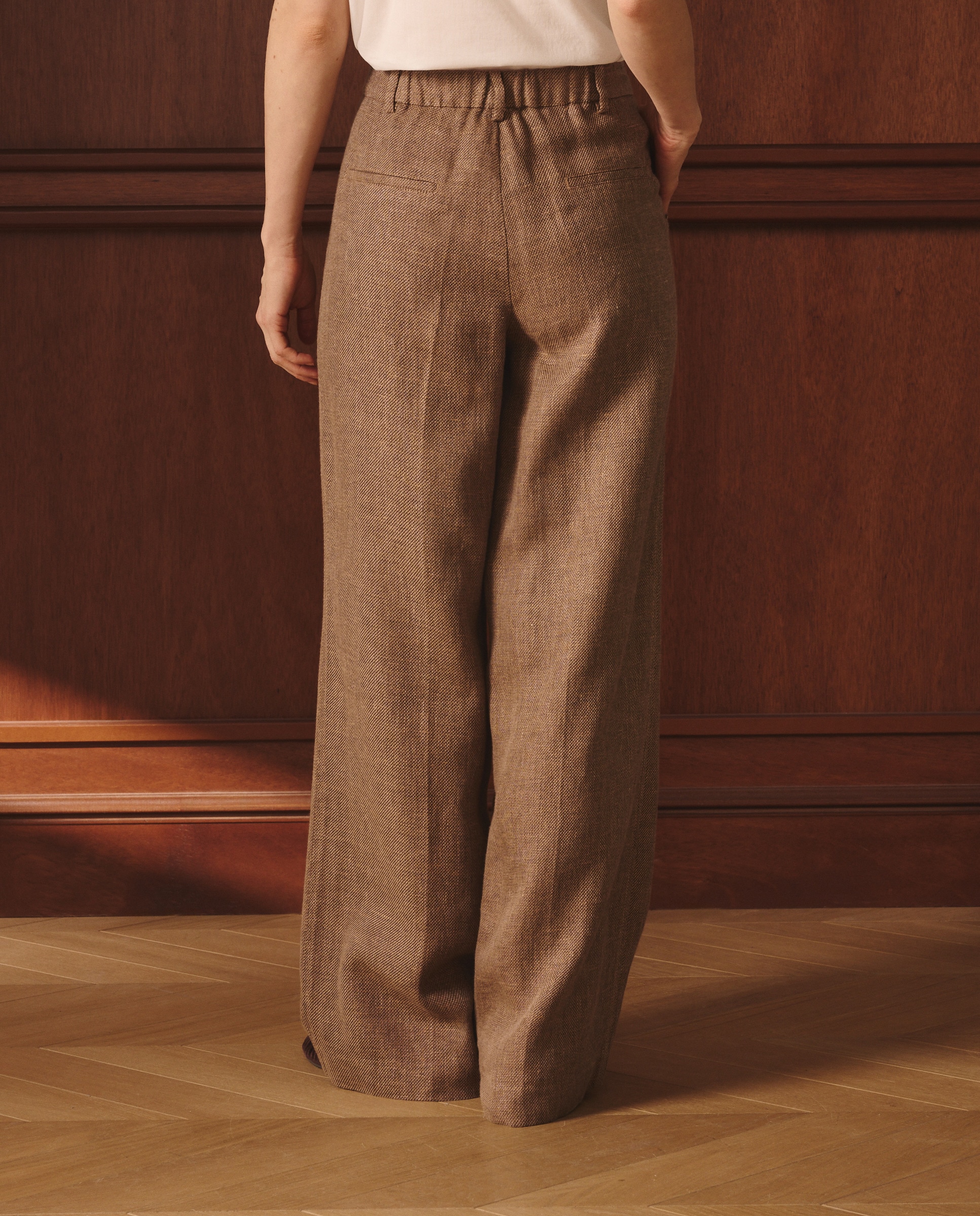 Calças de Linho 770 Terracota-3
