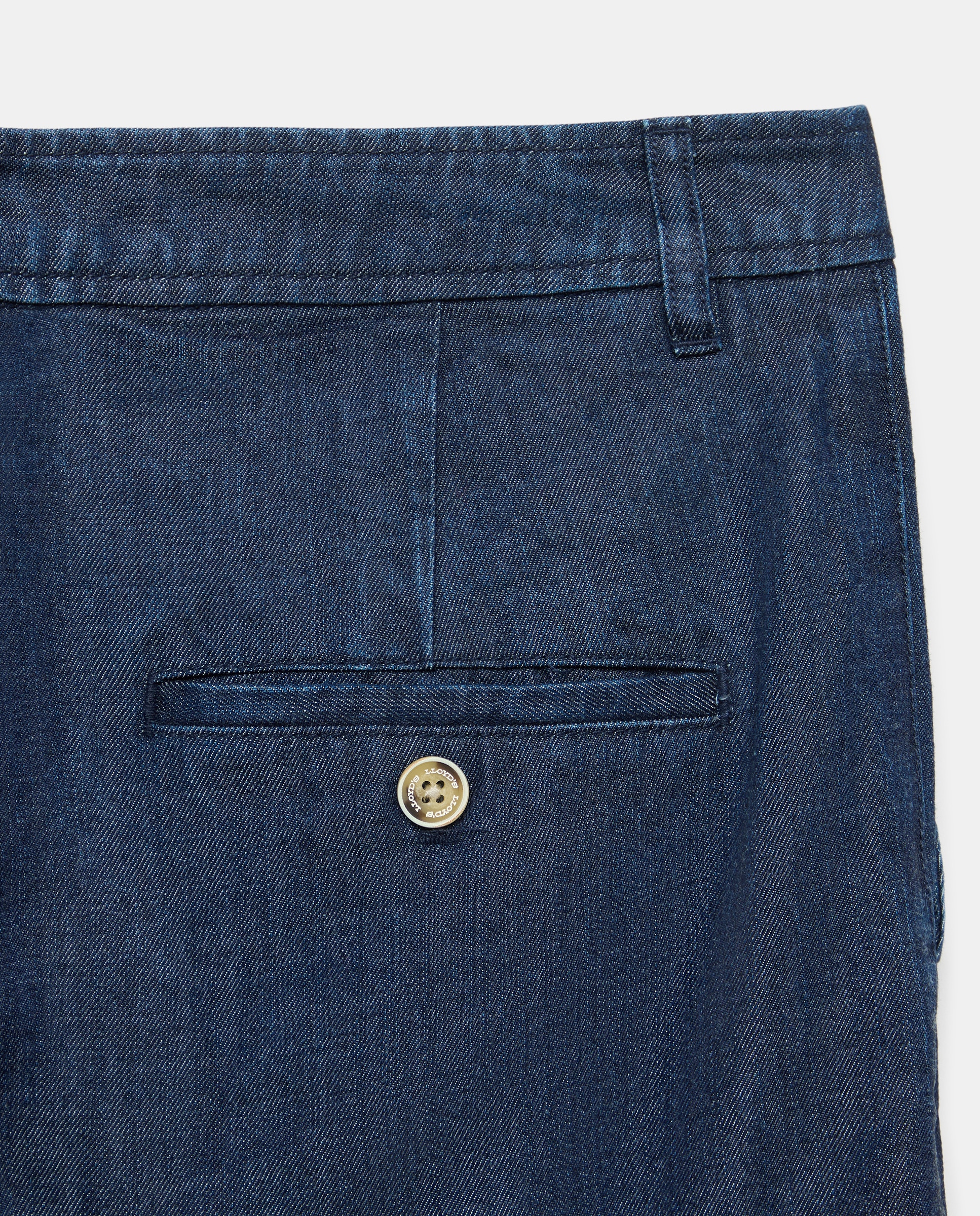 Bermudas de Ganga com Pinças Azul Suave-5