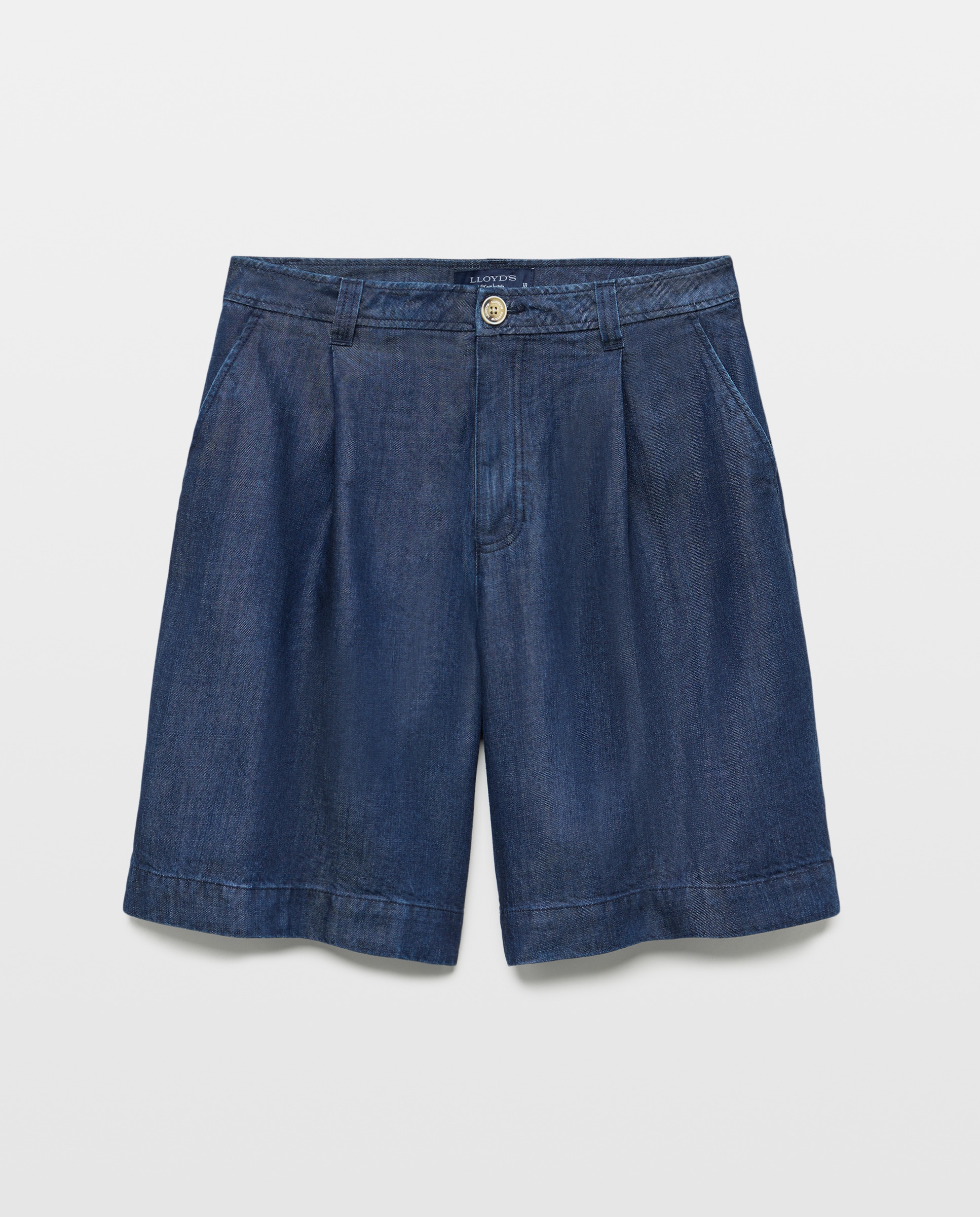 Bermudas de Ganga com Pinças Azul Suave-4