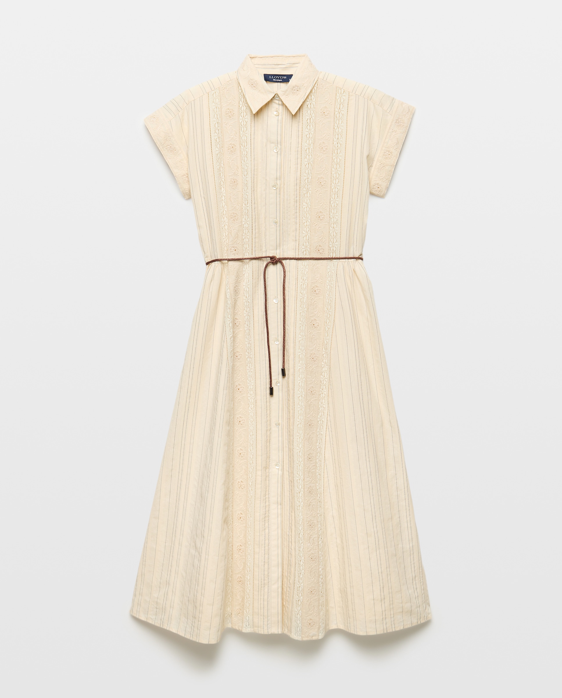 Vestido de Estilo Romântico com Manga Curta Branco-4