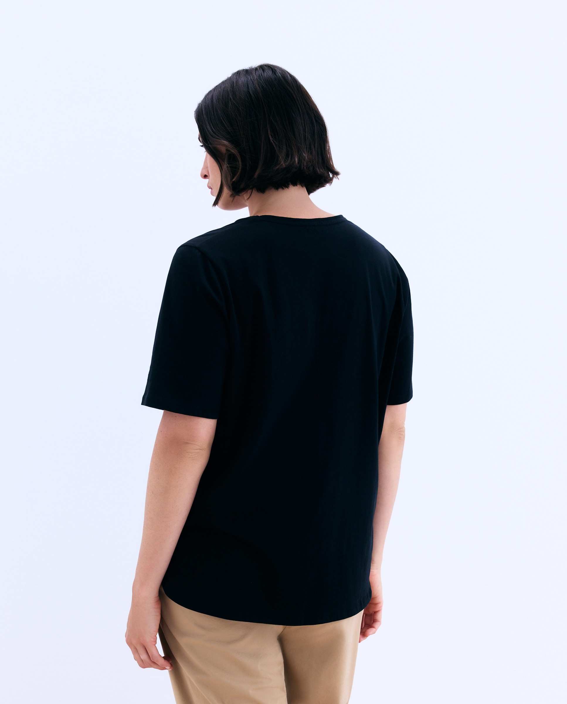 Camiseta lisa de manga corta mujer - Couchel - Verde Pato Negro-3