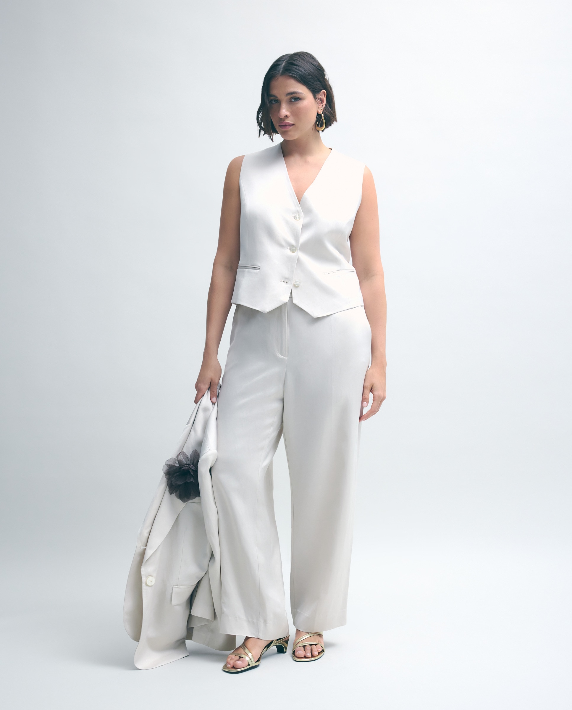 Imagem 0 de Calças de Fato Acetinadas