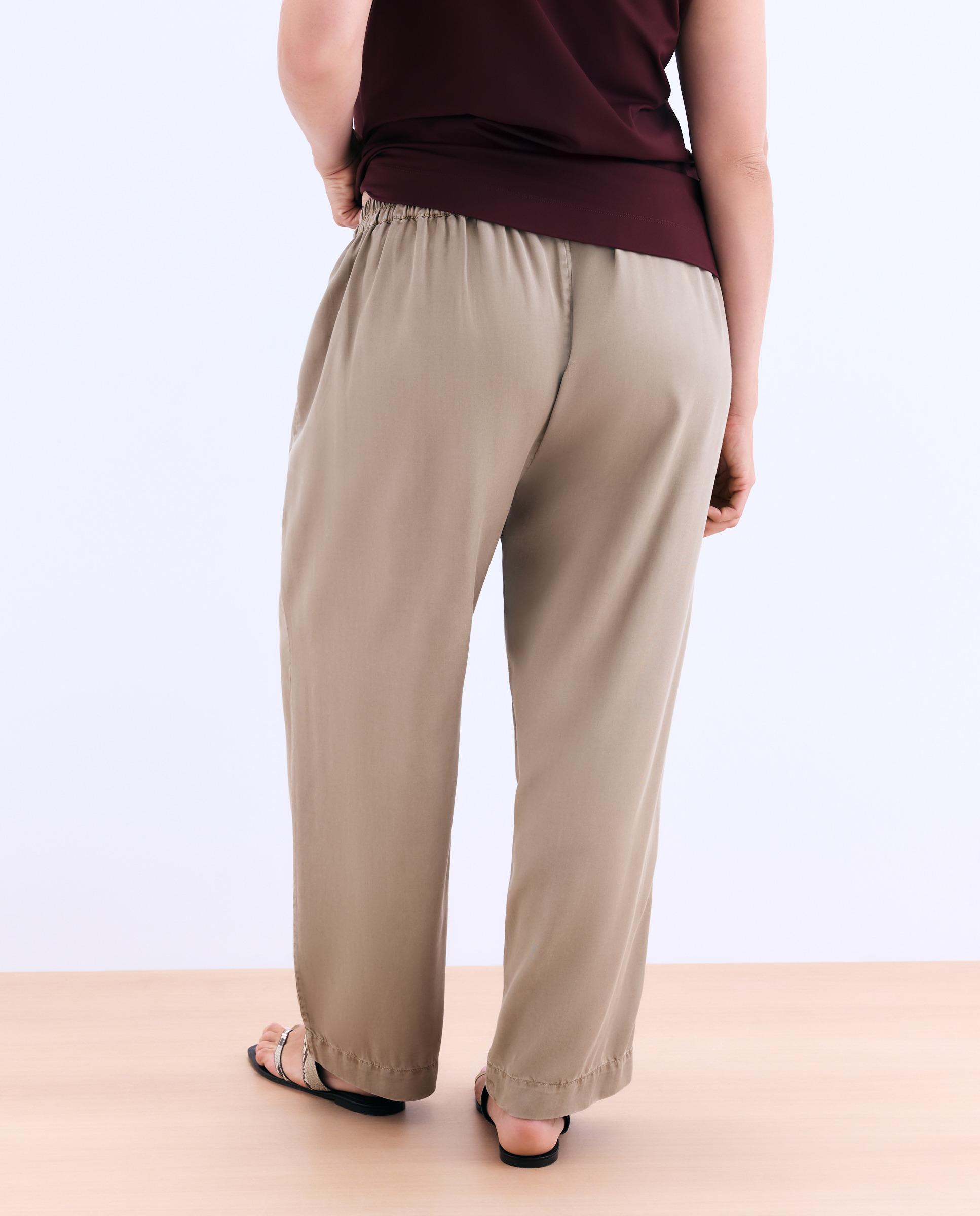 Calças Fluidas de Lyocell Torrado-3