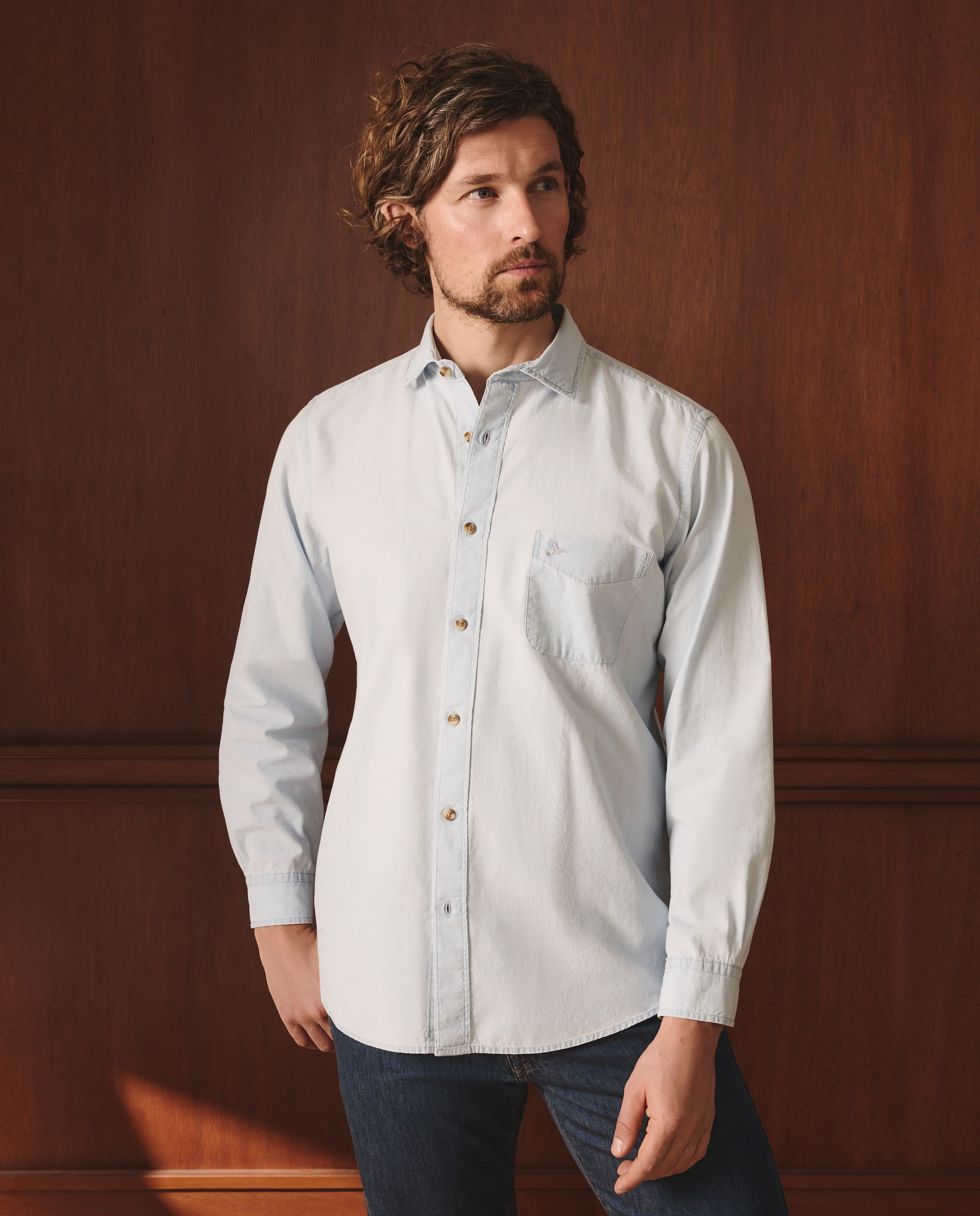 Camisa de Ganga Classic Fit Azul-índigo-2