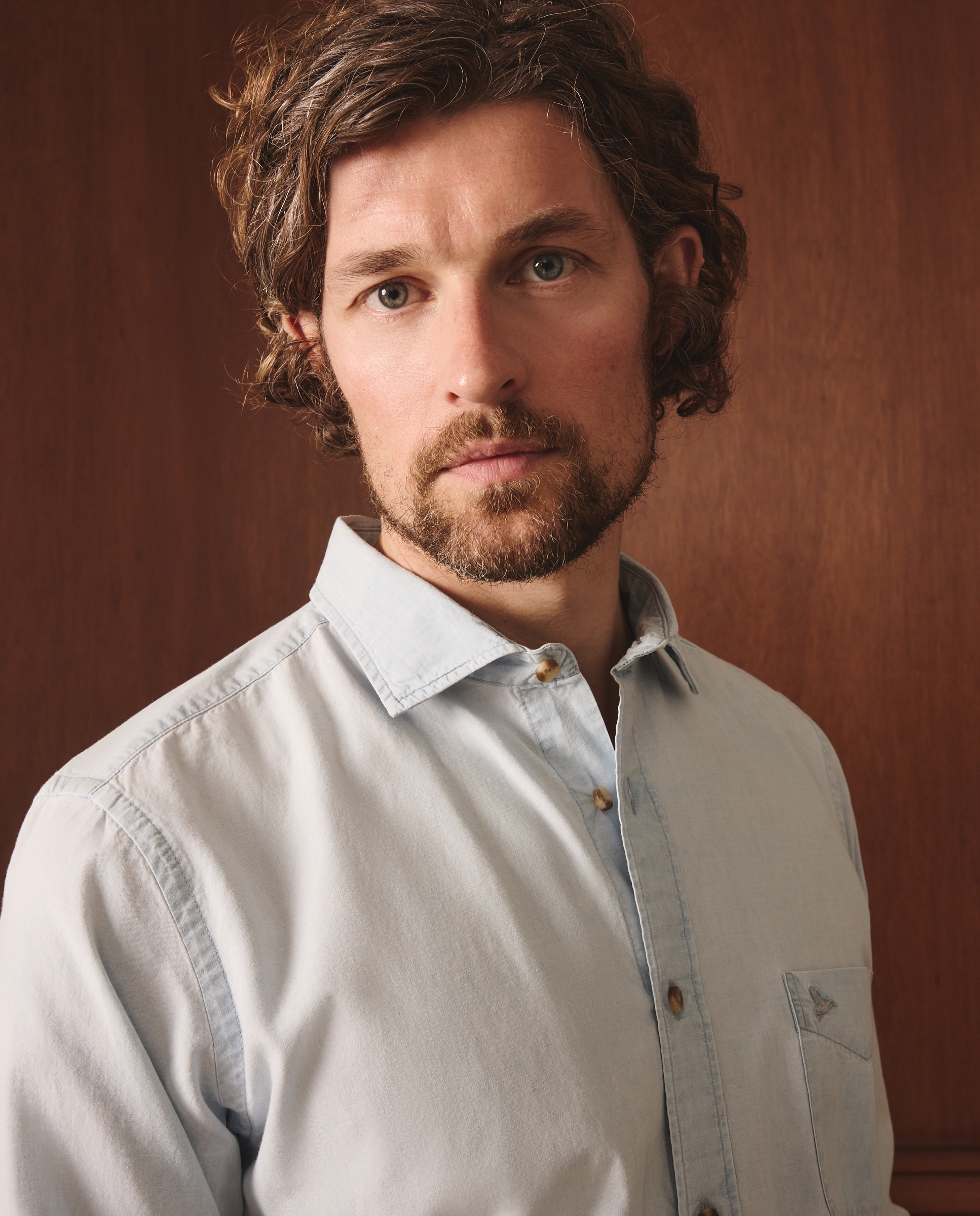 Camisa de Ganga Classic Fit Azul-índigo-3