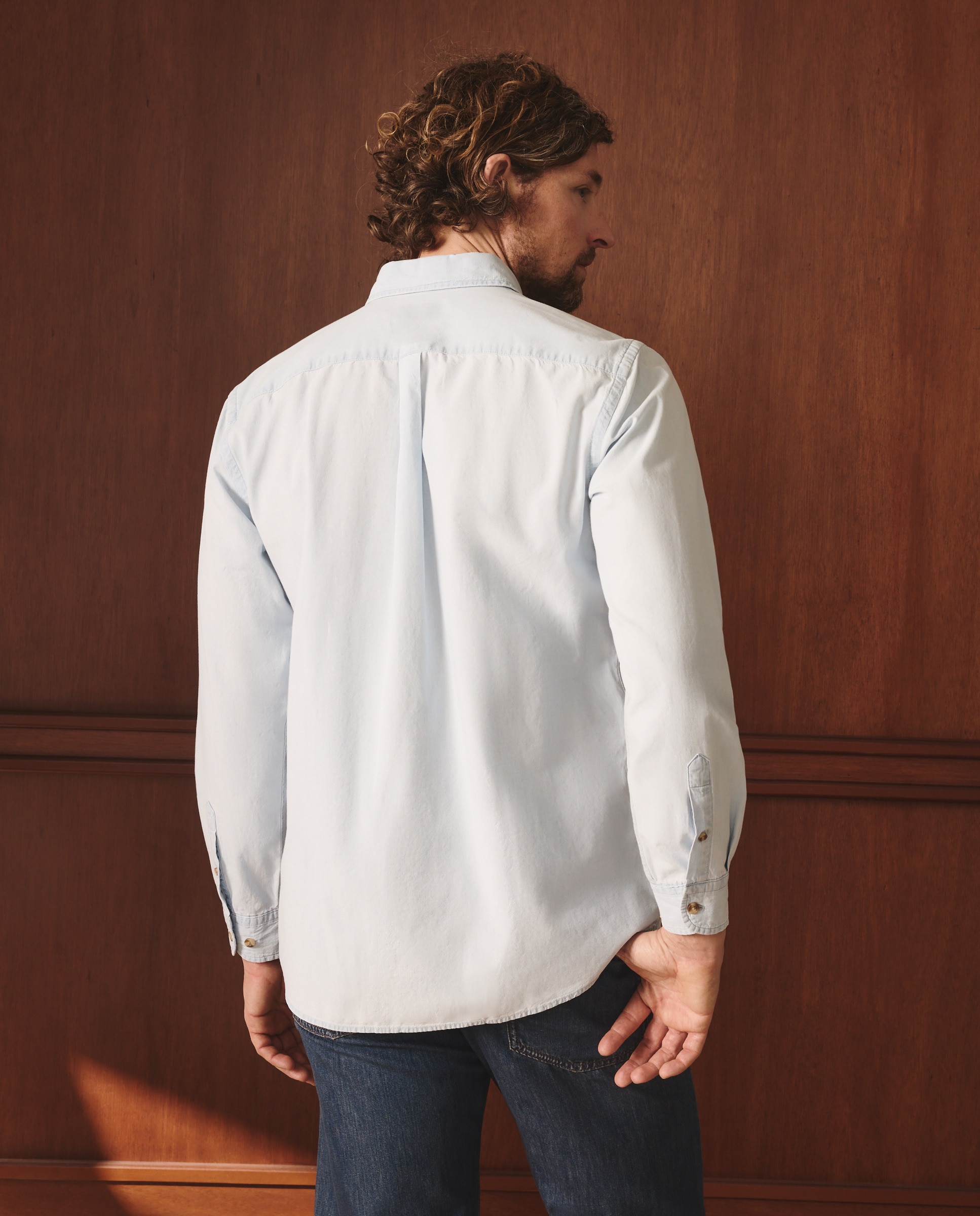 Camisa de Ganga Classic Fit Azul-índigo-4