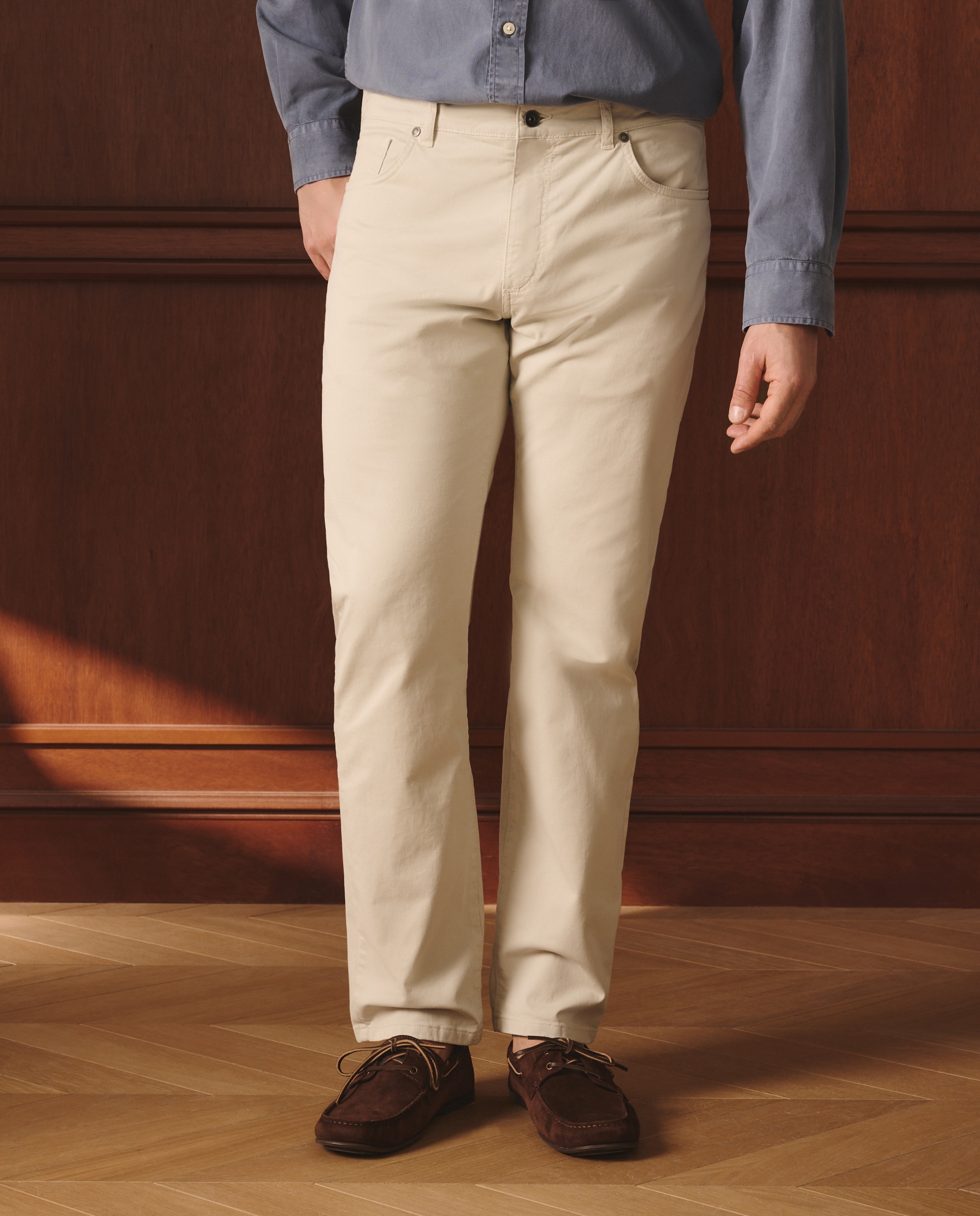 Calças com Cinco Bolsos Pedra-2