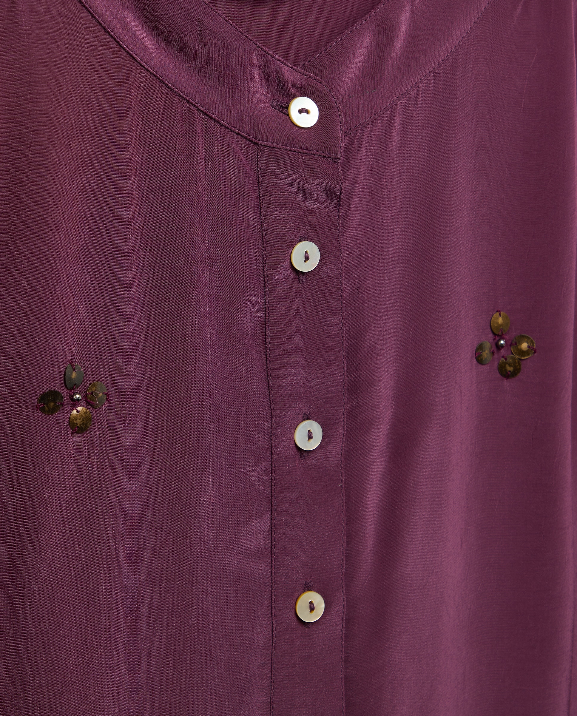 Blusa de Manga Curta com Detalhes Ameixa-6