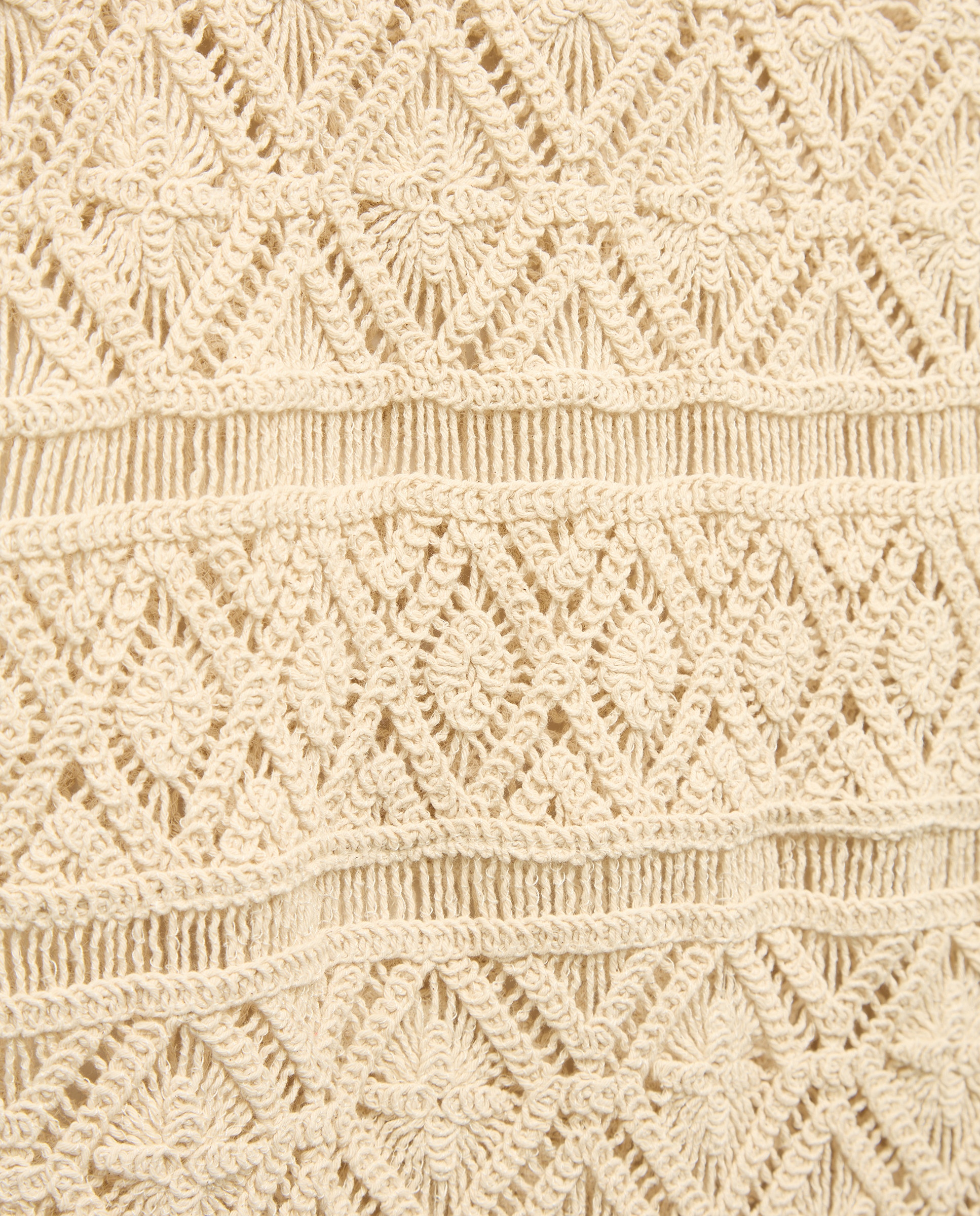 Vestido Curto sem Mangas de Crochet 120 Cru-5