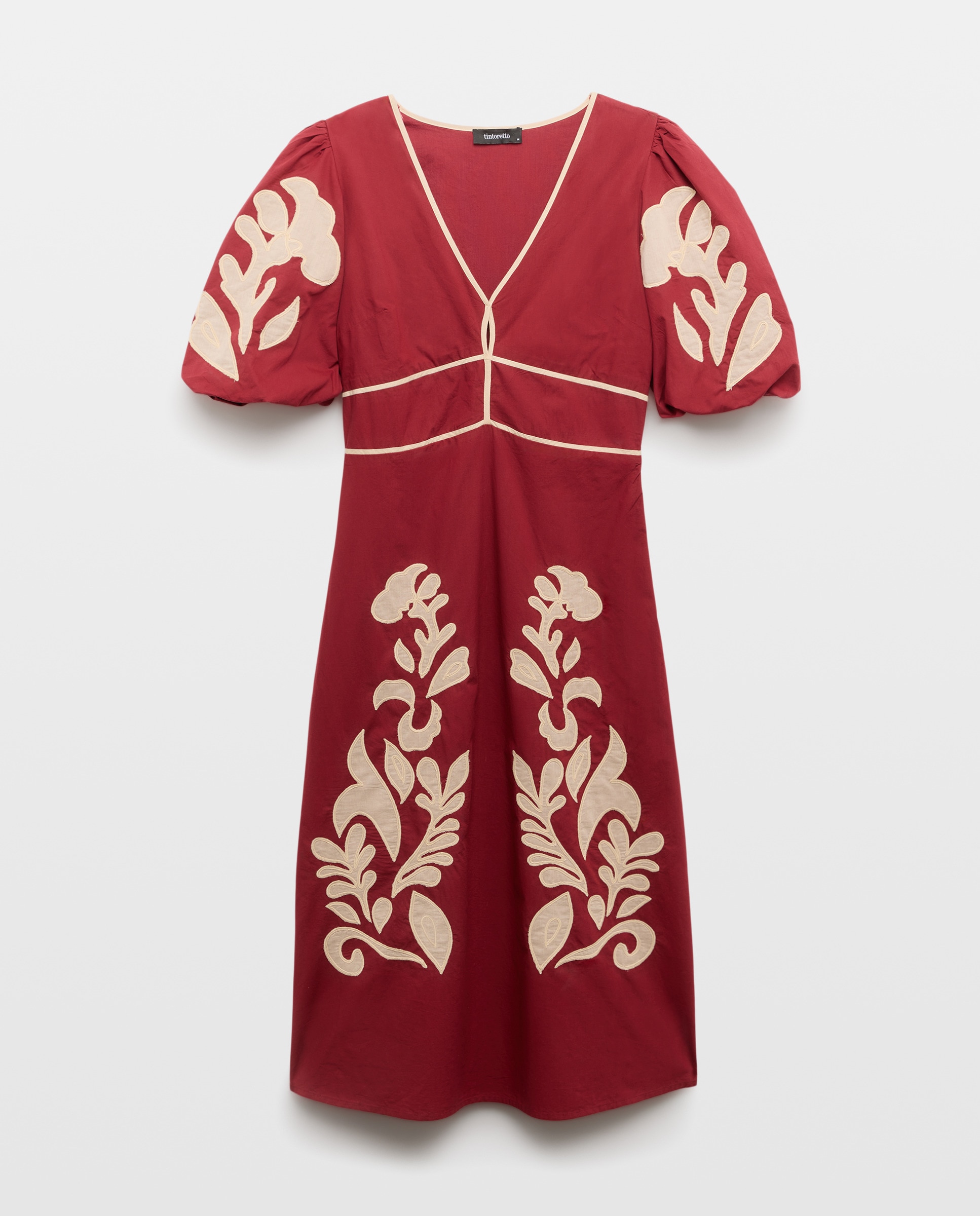 Vestido com Estampado Posicional Ameixa-5