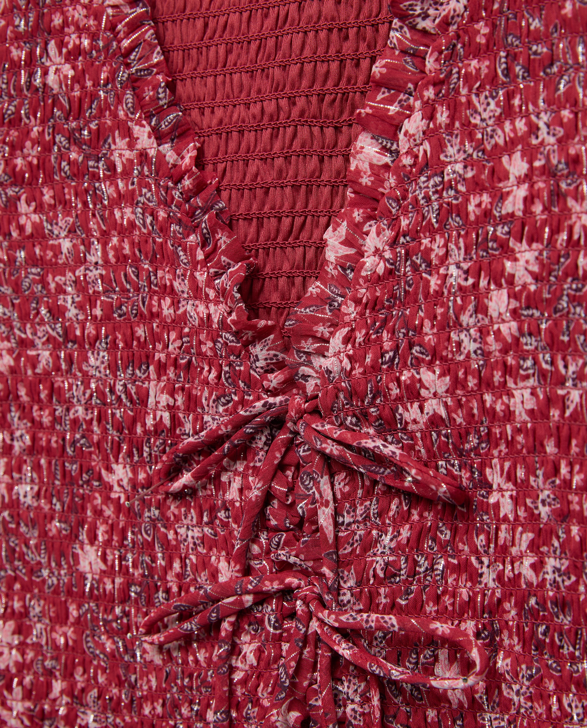 Top de Chiffon com Laços e Estampado 770 Terracota-5