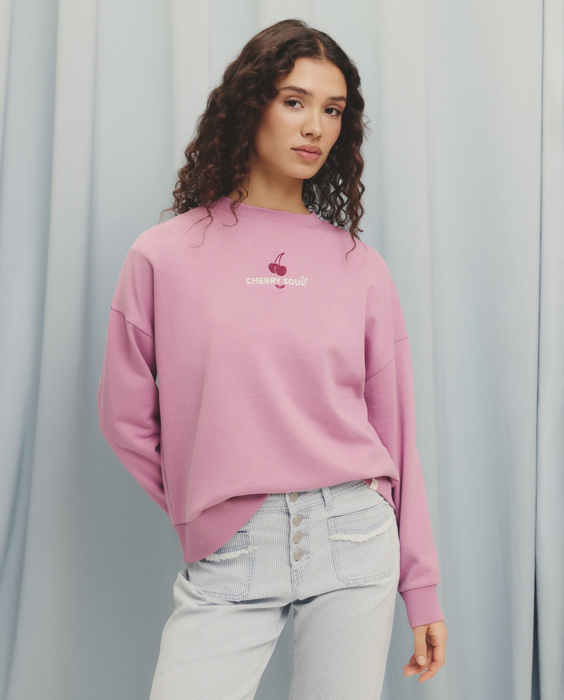 Sweatshirt com Bordado à Frente e nas Costas 282 Malva-2