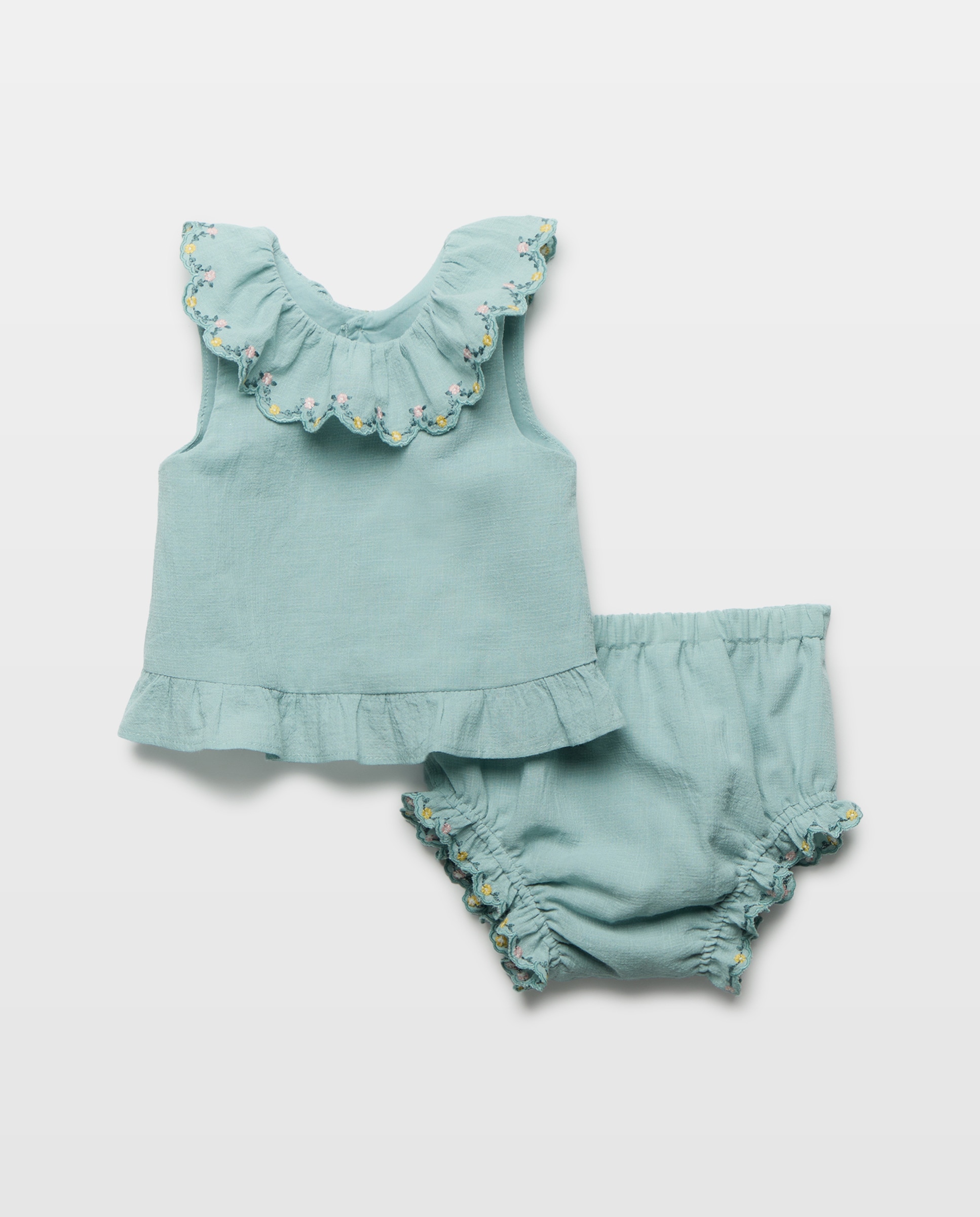 Imagem 0 de Conjunto de Duas Peças de Bebé com Bordado Floral
