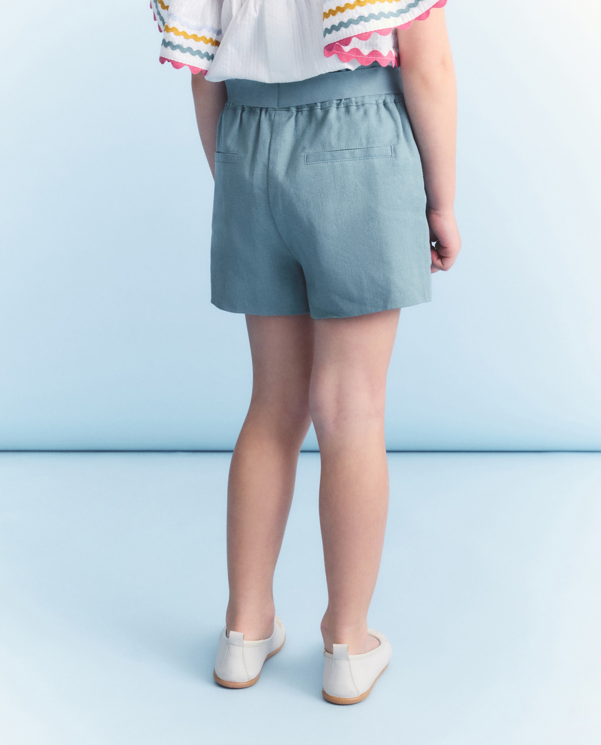 Calções de Linho 530 Verde Escuro-3