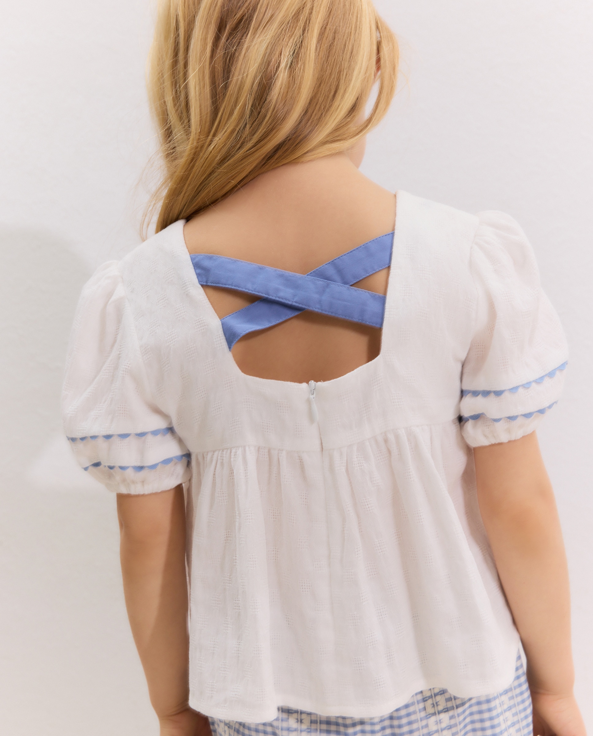 Blusa de Manga Curta com Bordados Coconut El Corte Inglés Branco-marfim-3