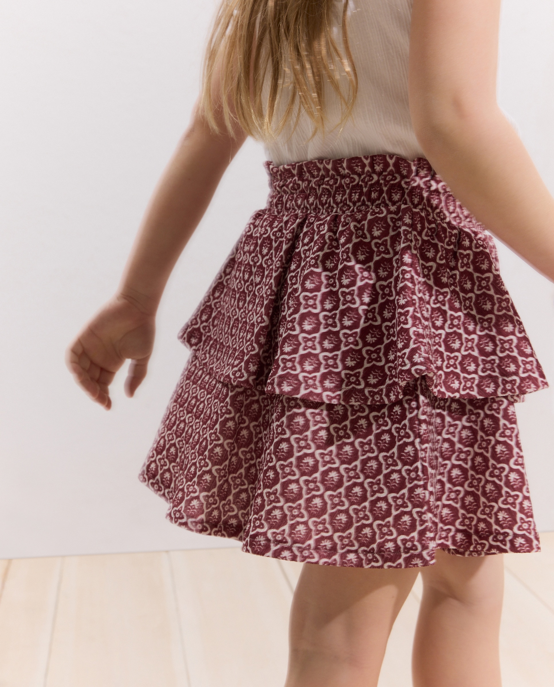 Saia Circular com All Over Print Coconut El Corte Inglés Vermelho-4