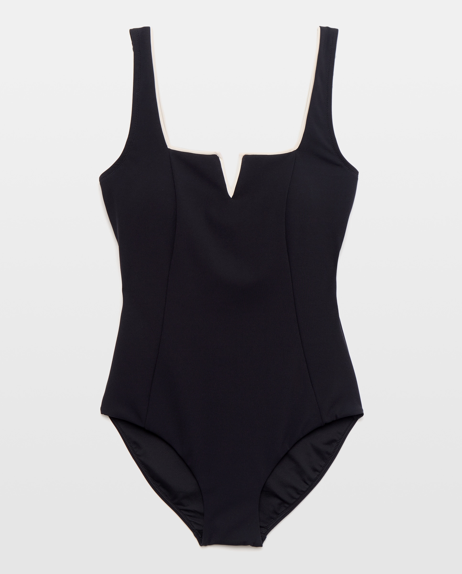 Fato de Banho Redutor com Decote em V Preto-4