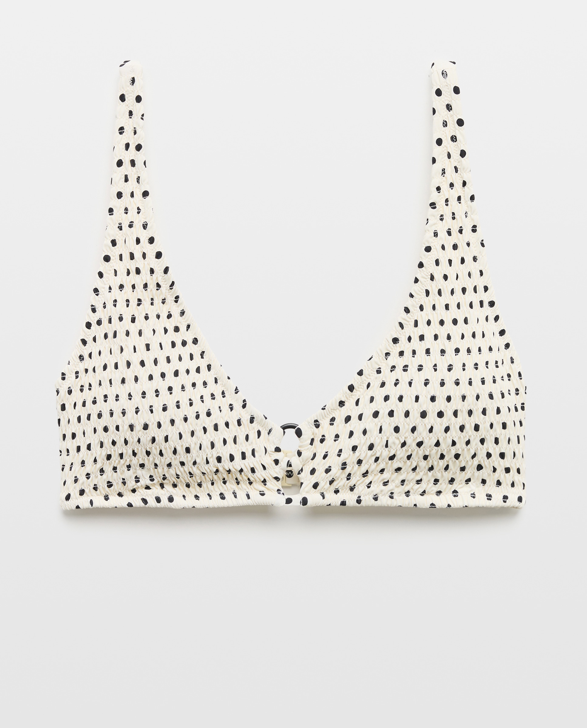 Top de Biquíni de Copa C às Bolinhas Branco-4